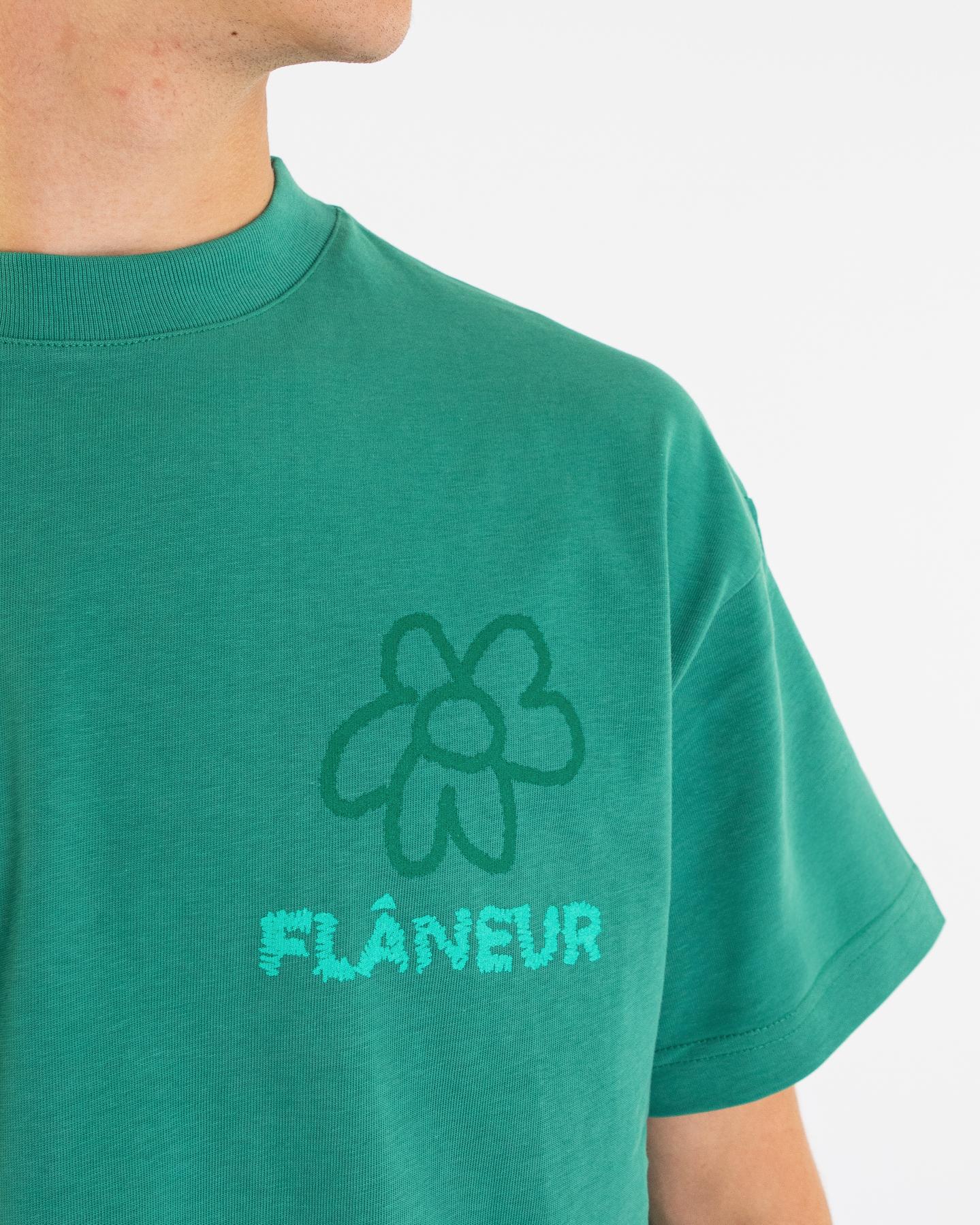 Heren Flower Doodle T-Shirt Green