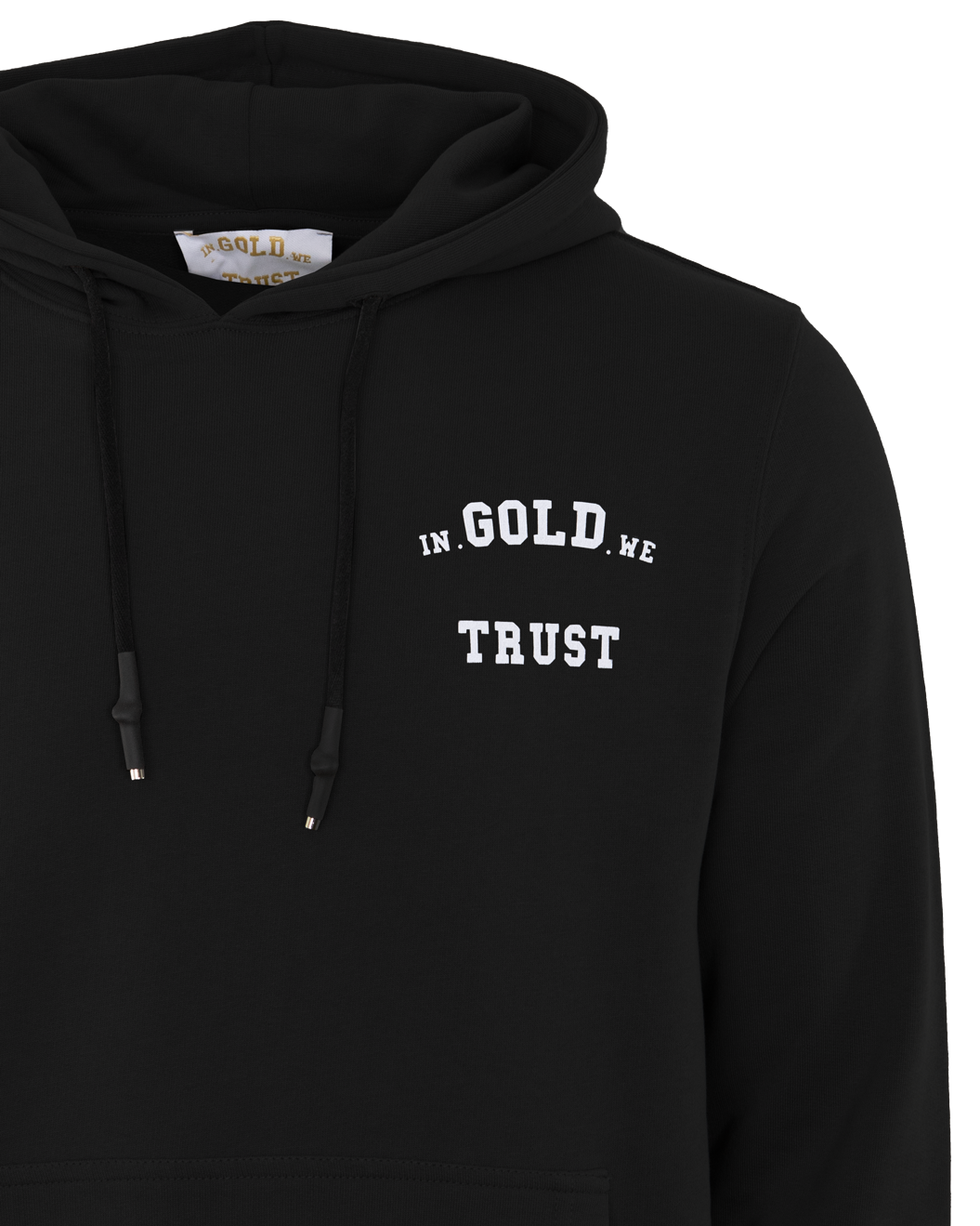 In gold we trust zwarte online hoodie