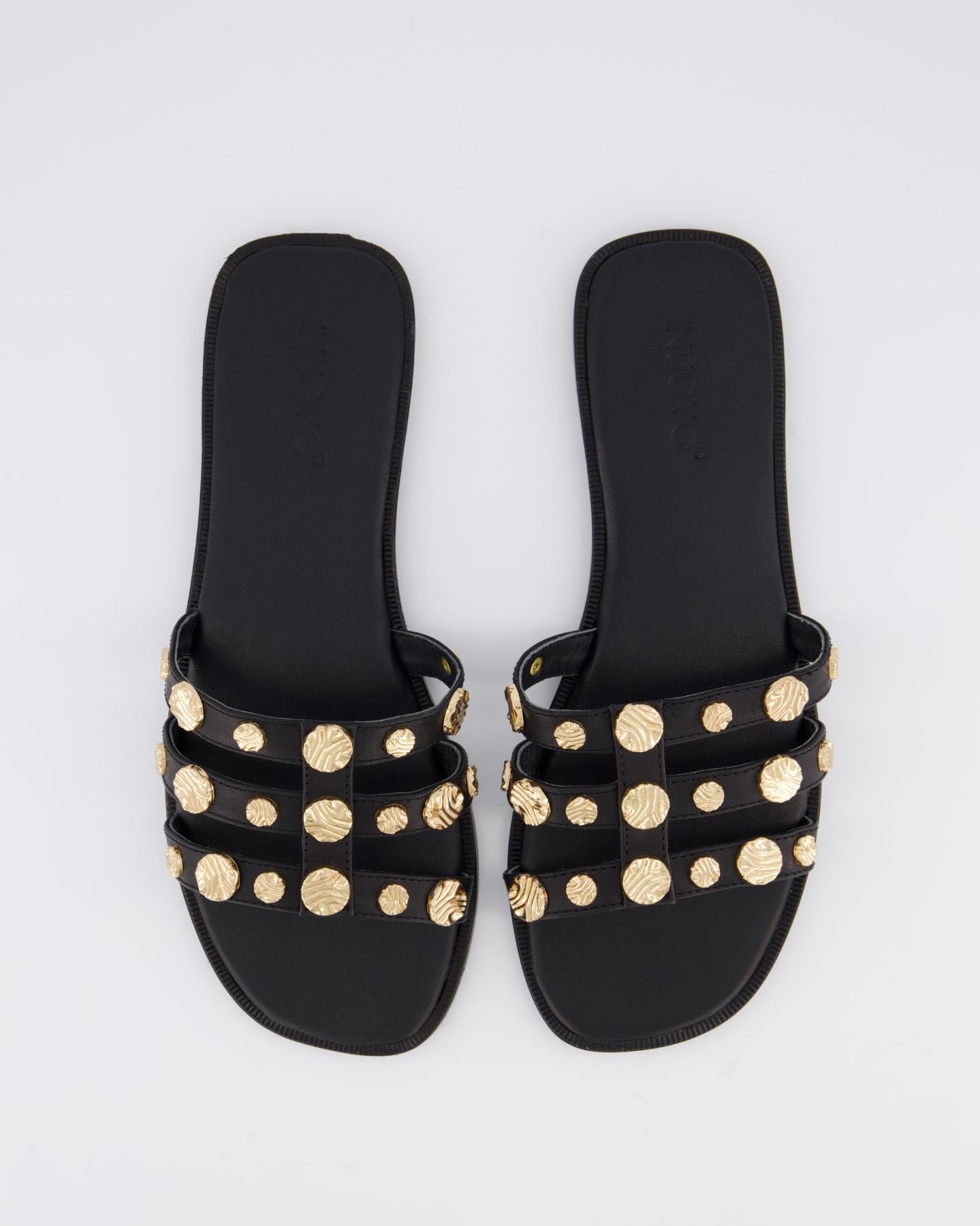 Dames Studded Slipper Zwart