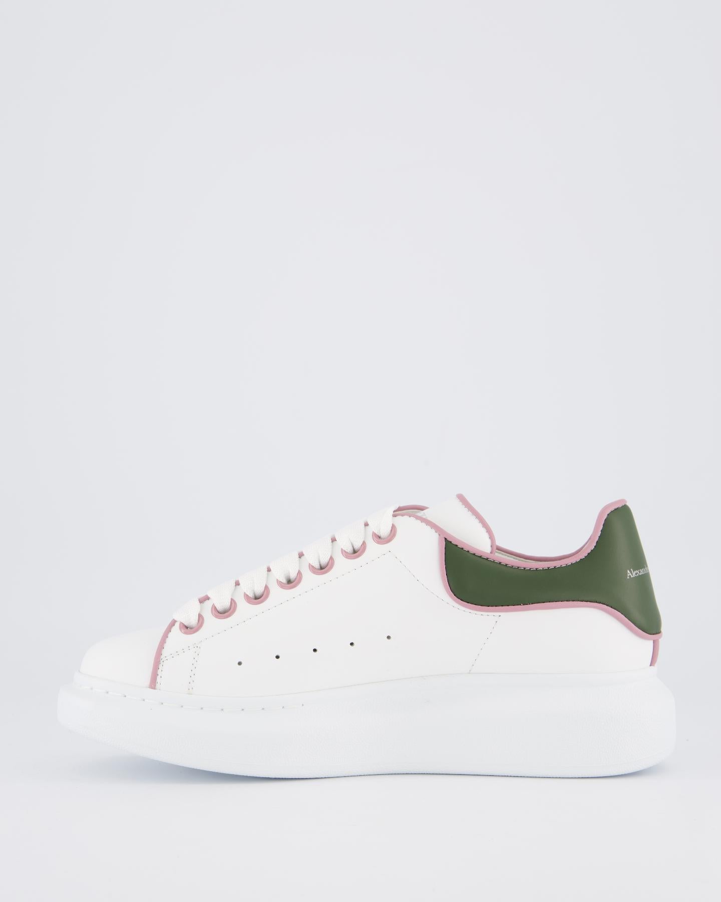 Alexander McQueen Dames Oversized Sneaker Wit Roze Eleganza