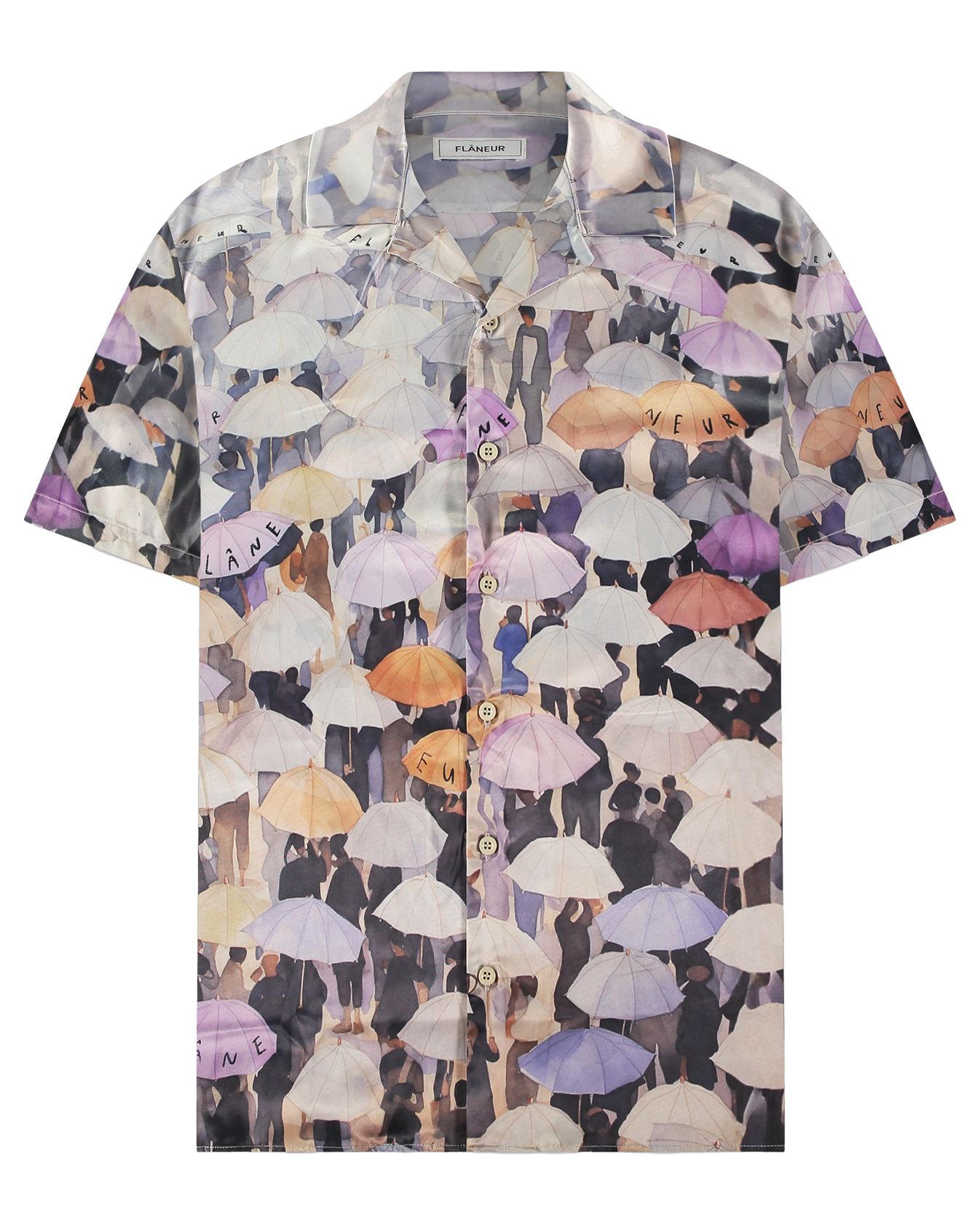 Heren Umbrella Viscose Shirt Purple