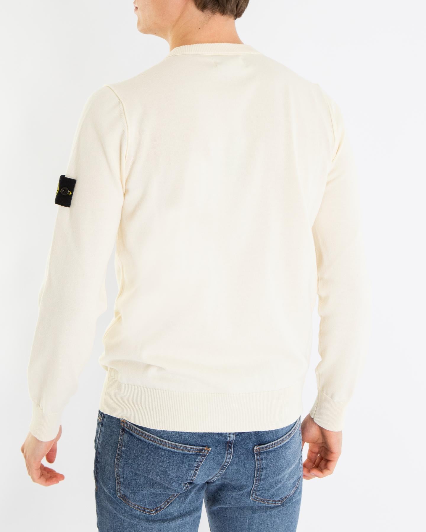 Heren Logopatch Crew Neck Ivory