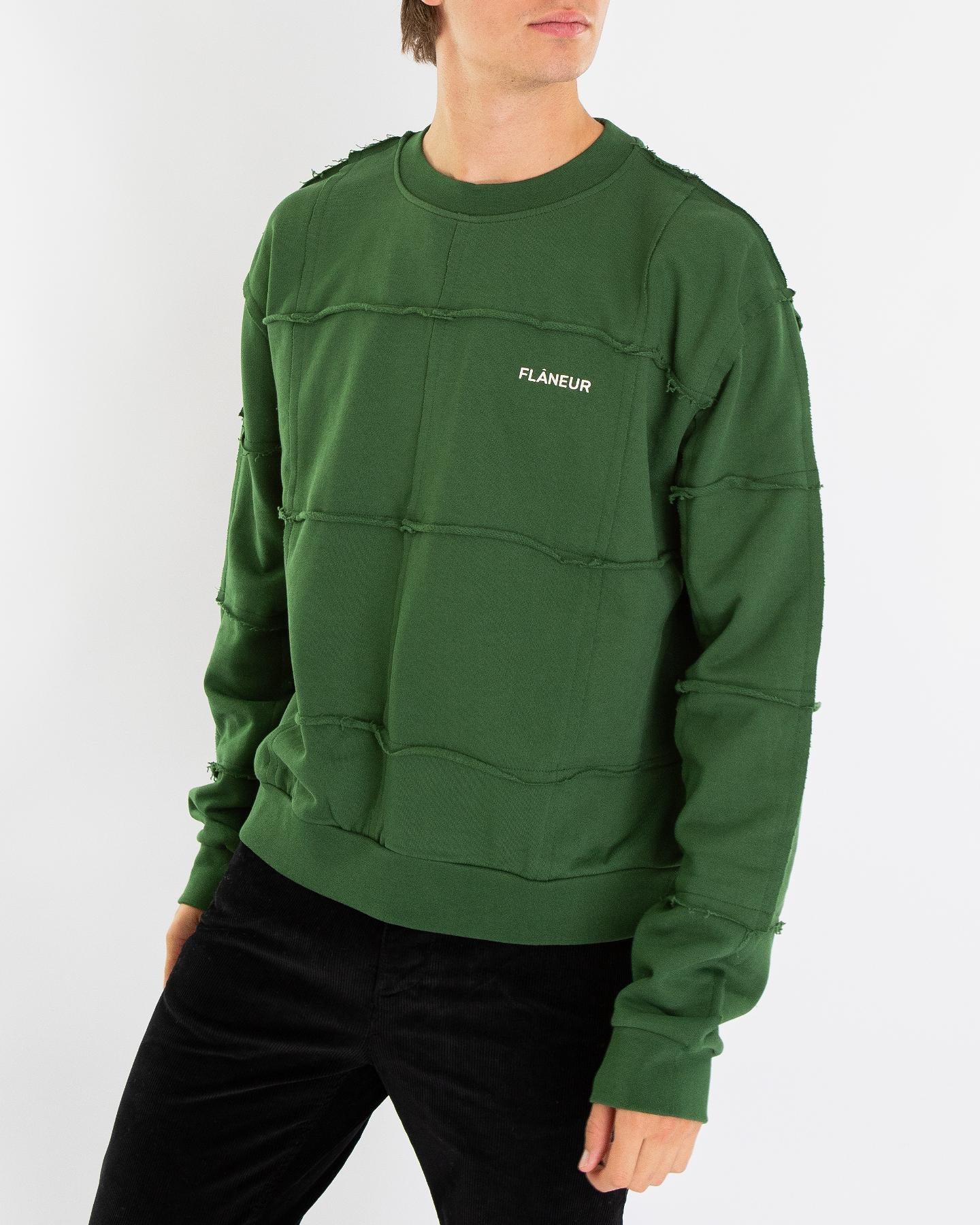 Heren Cut & Sew Sweater Green