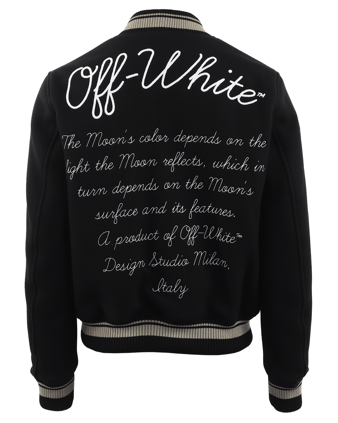 OFF WHITE Men Moon Varsity Bomber Black - Eleganza.nl