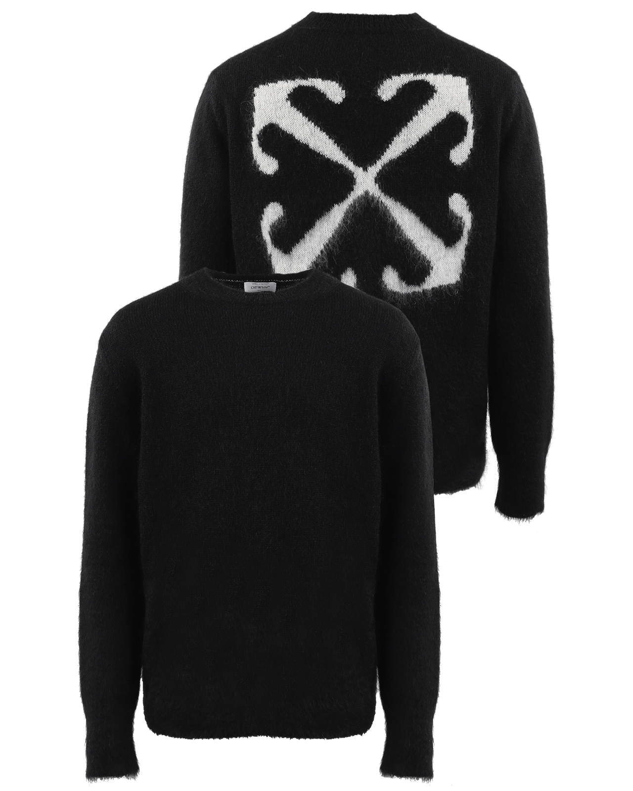 Men Mohair Arrow Knitsweater Black