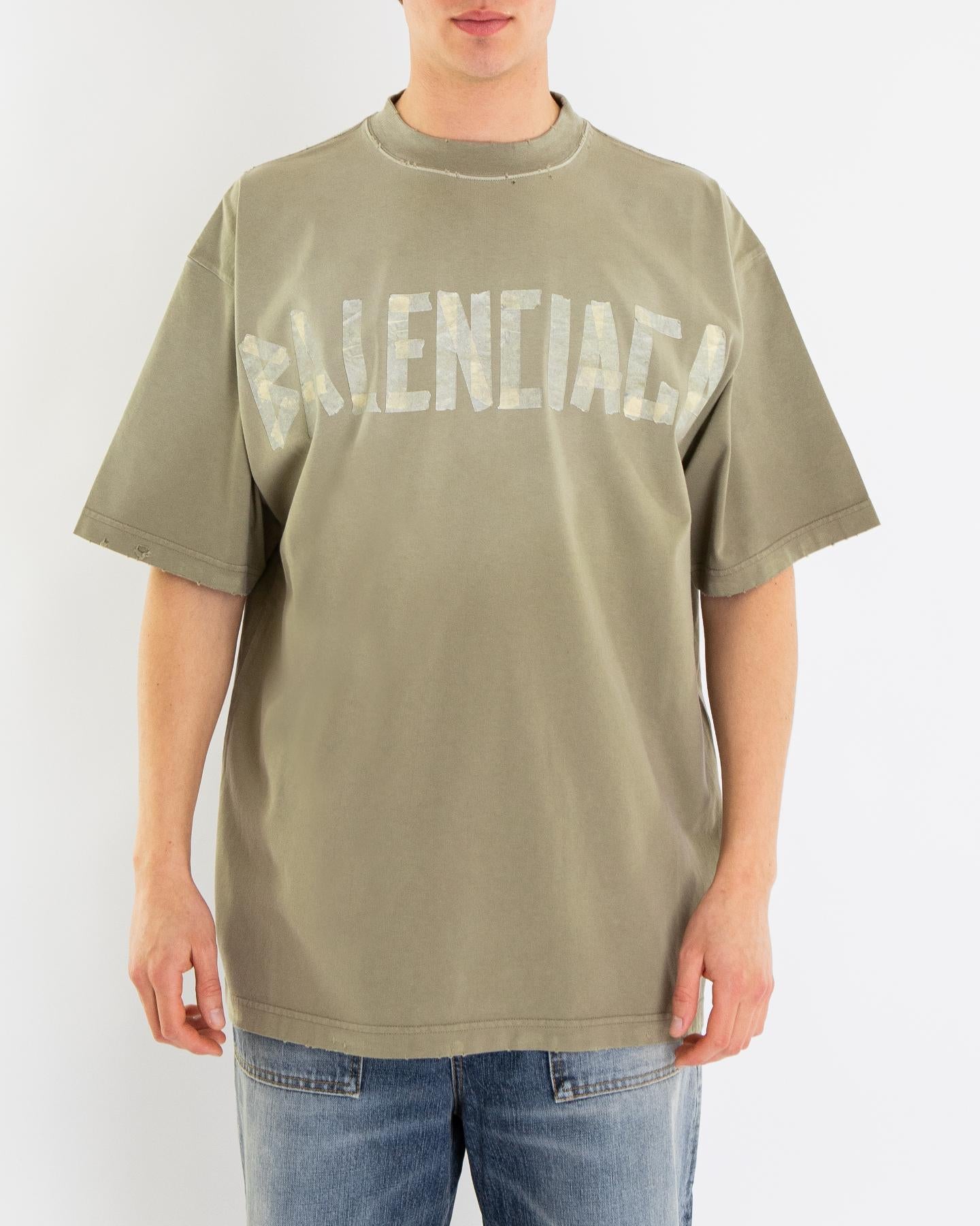 Heren Tape T-Shirt Medium Fit Groen