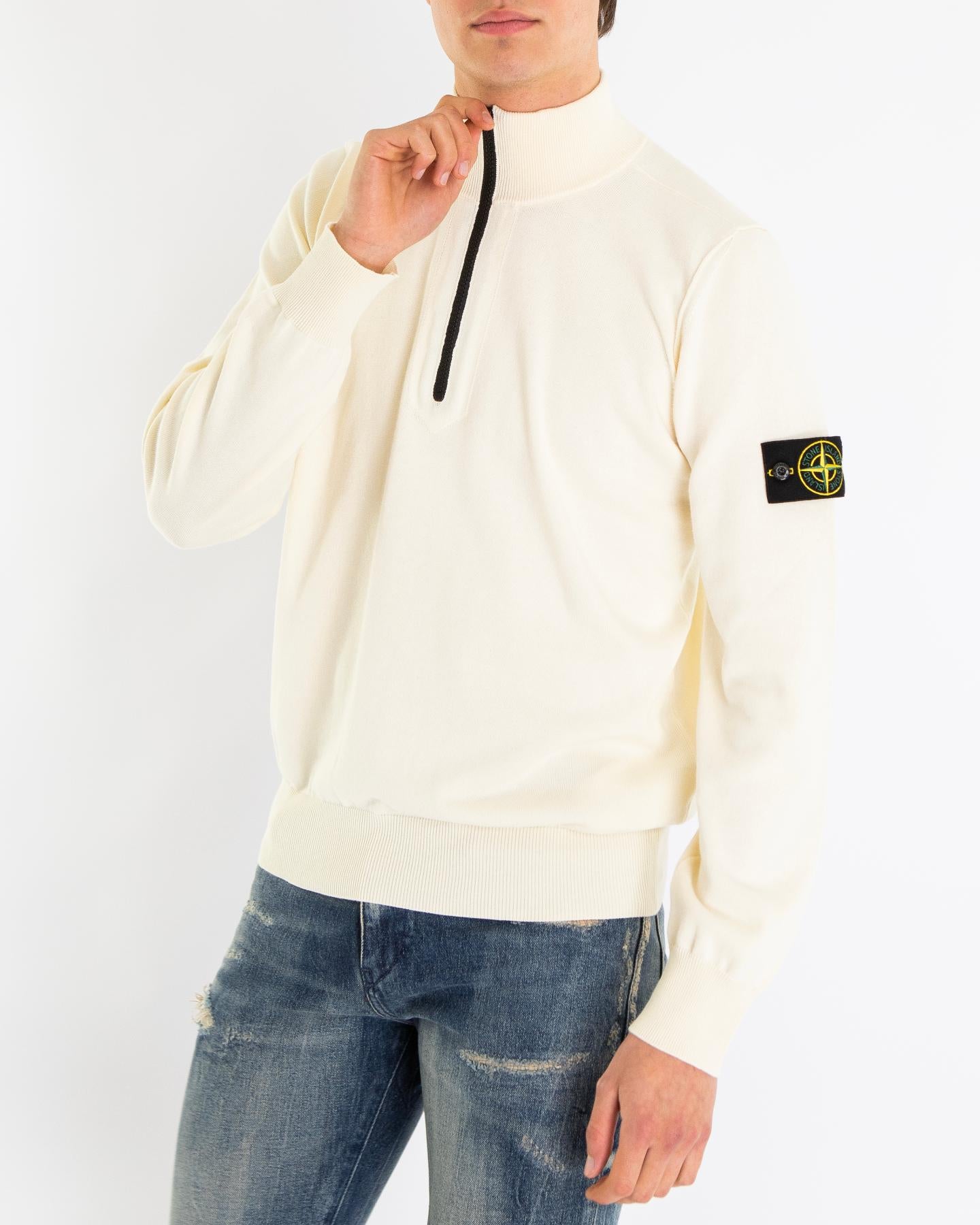 Heren Half-Zip Sweater Ivory