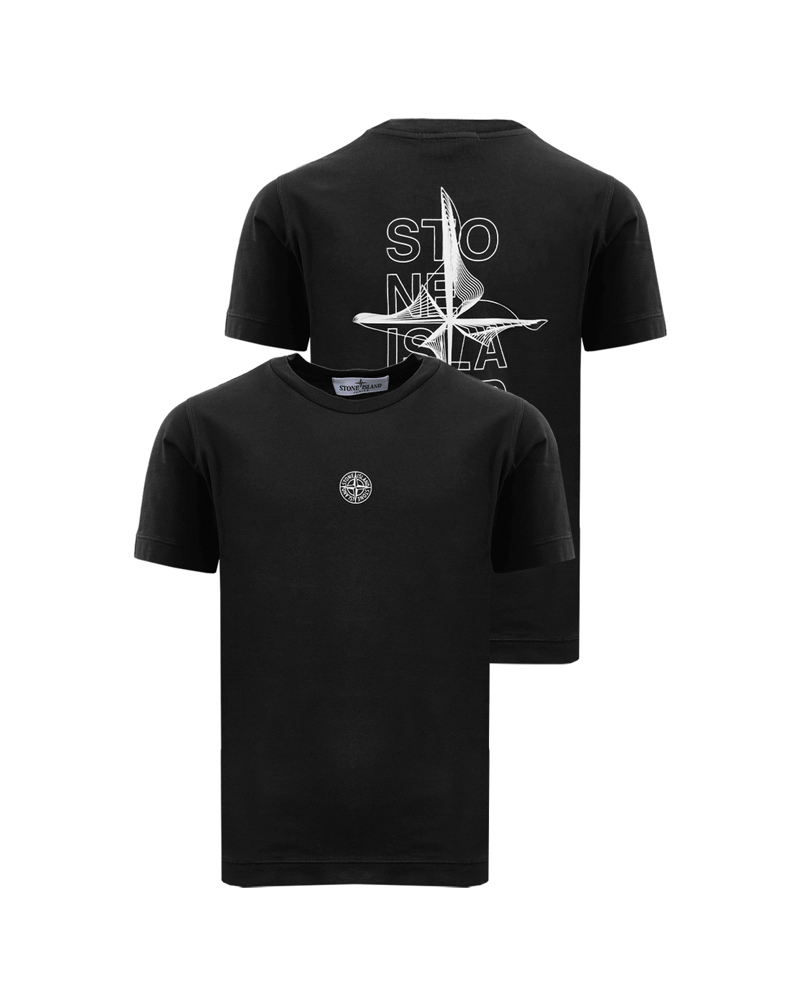 Stone Island Junior Compass T-Shirt - Black and White