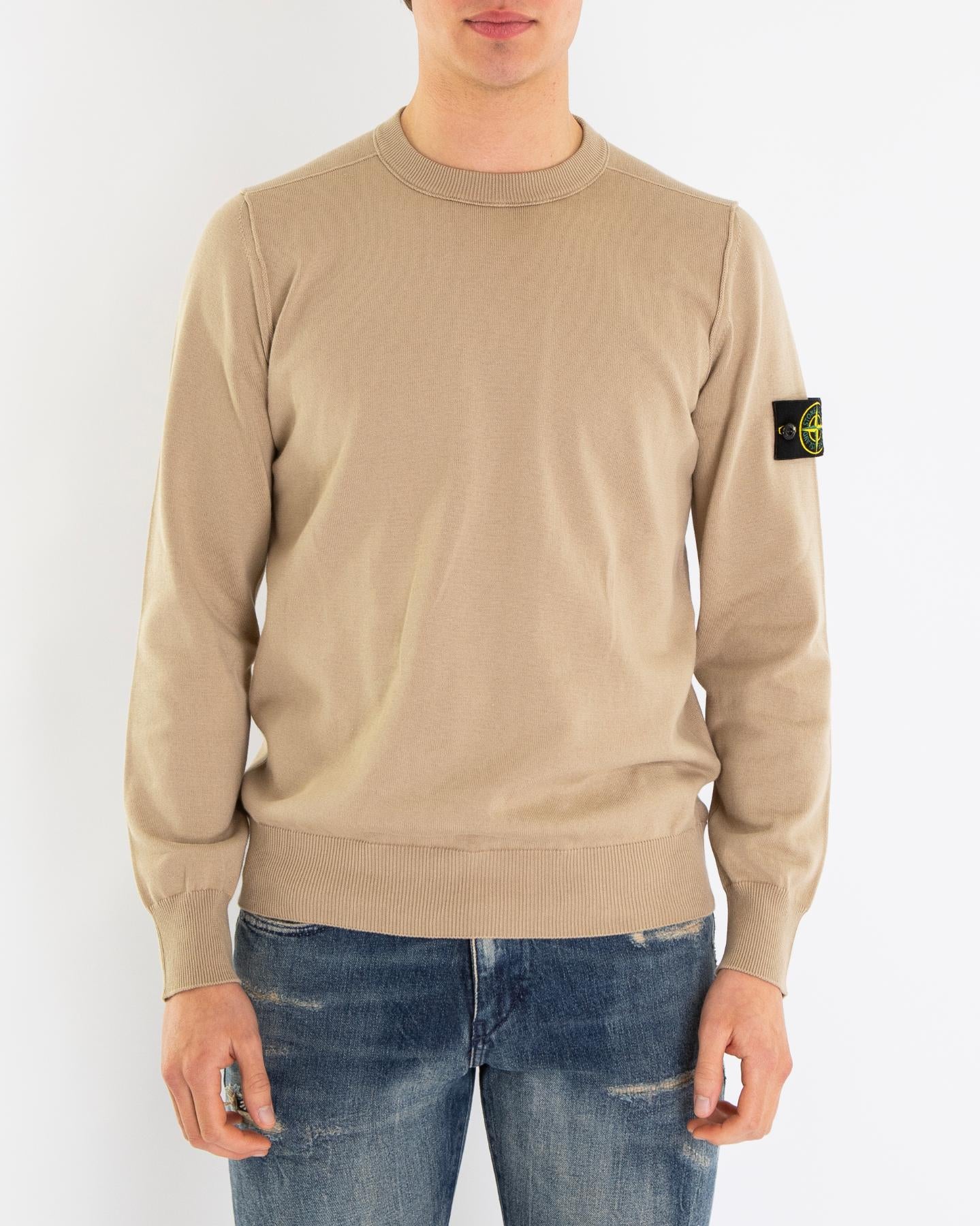 Heren Logopatch Crew Neck Bruin