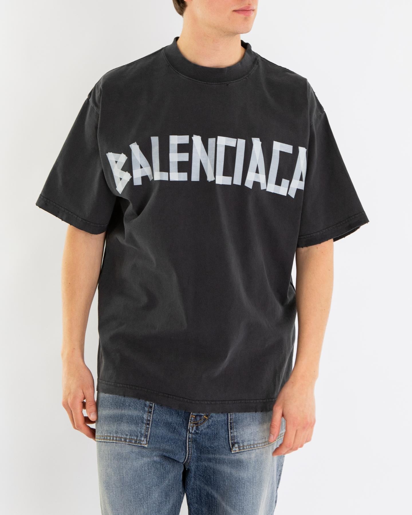 Balenciaga Heren Medium Fit T-Shirt Zwart - Eleganza.nl