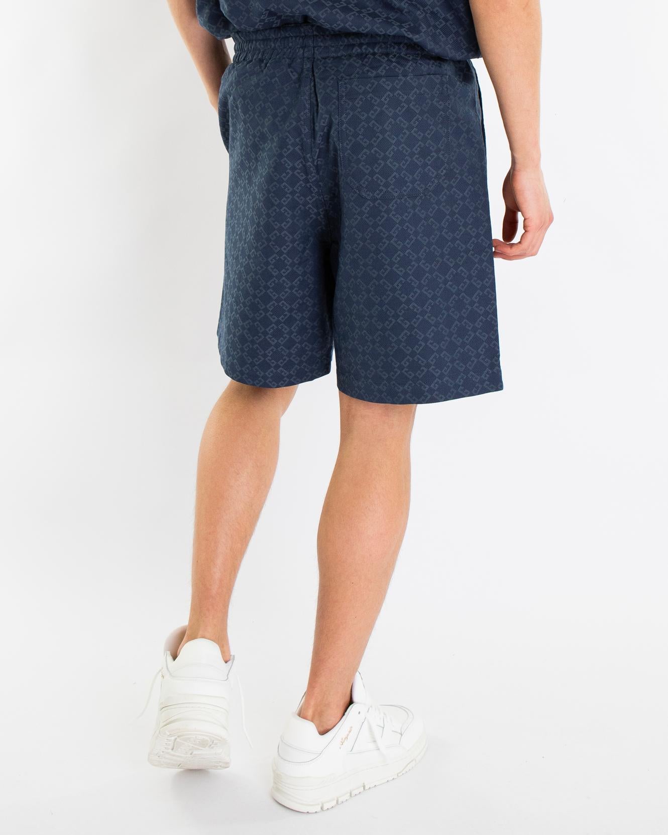 Heren Monogram Logo Short Blauw