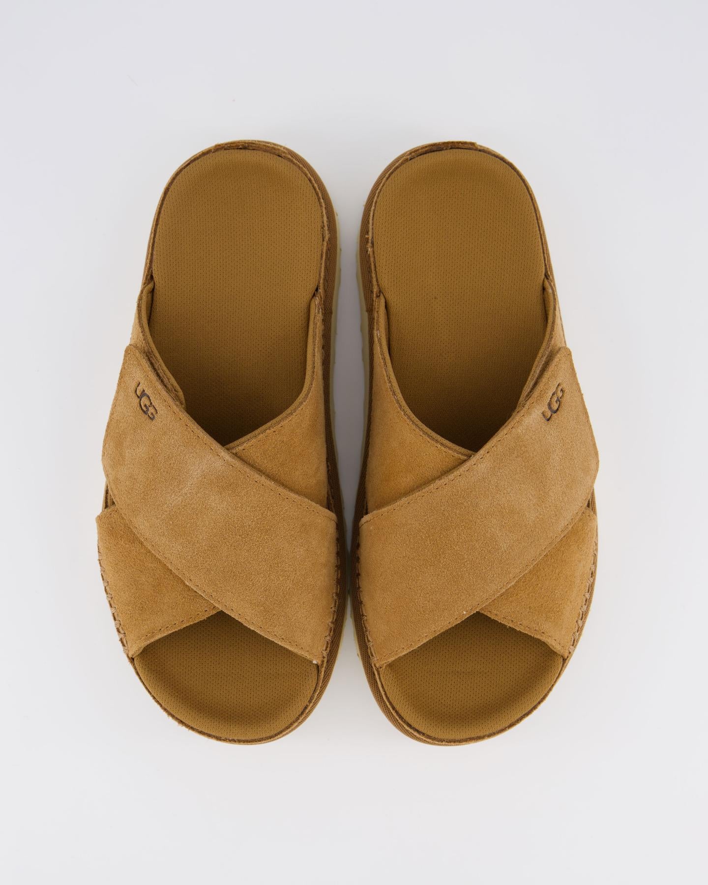 Women Goldenstar Cross Slide Chestnut