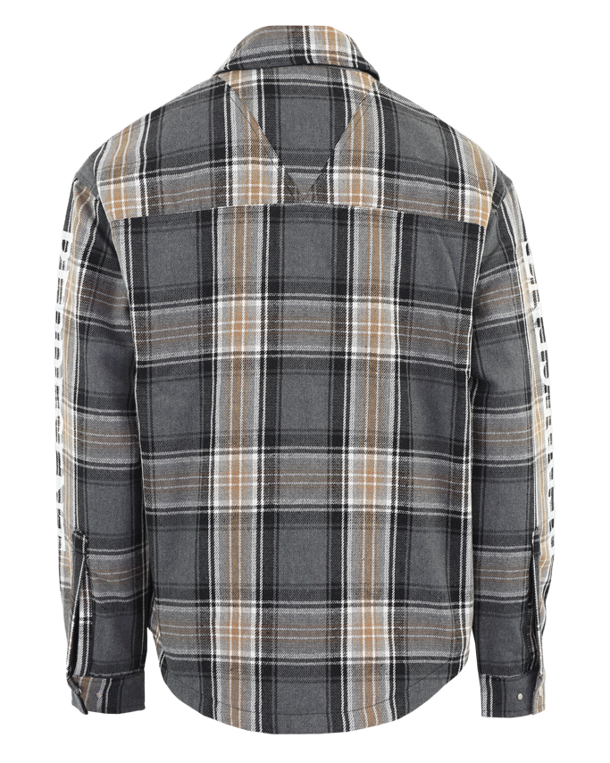 Men Quilted flannel shirt gray