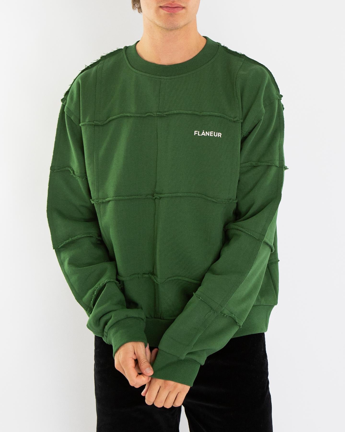 Heren Cut & Sew Sweater Green