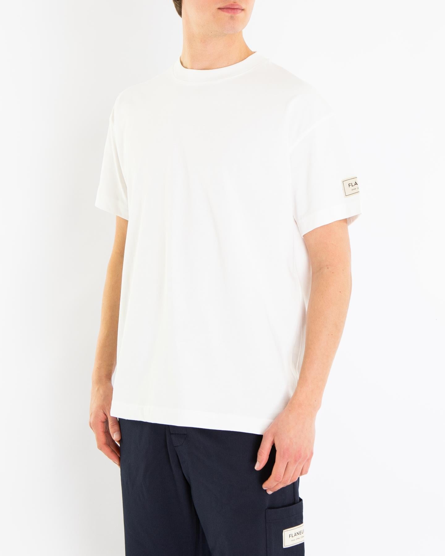 FLÂNEUR Heren Atelier T-Shirt Wit - Eleganza.nl