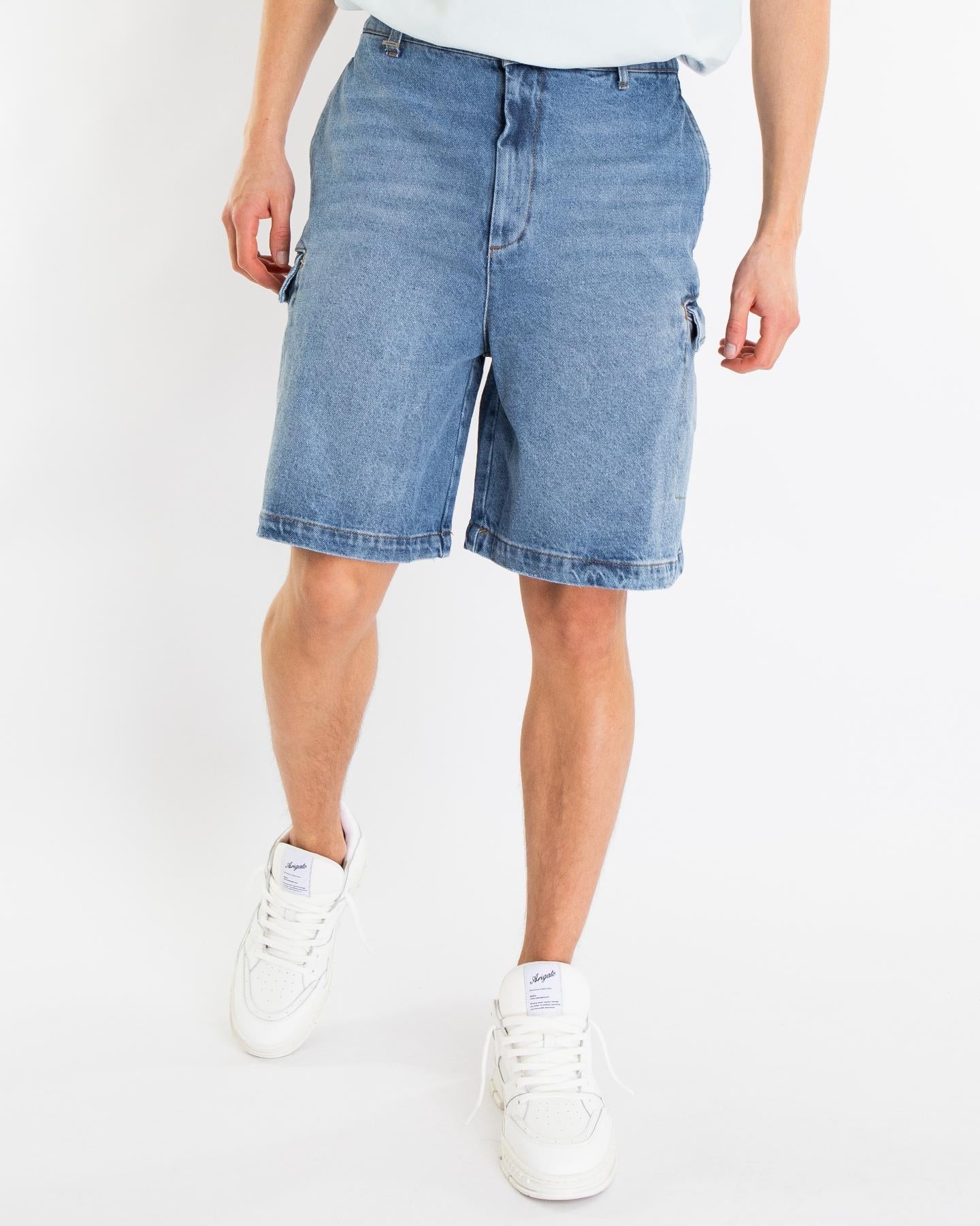 FLÂNEUR Heren Cargo Shorts Jeans Blauw - Eleganza.nl