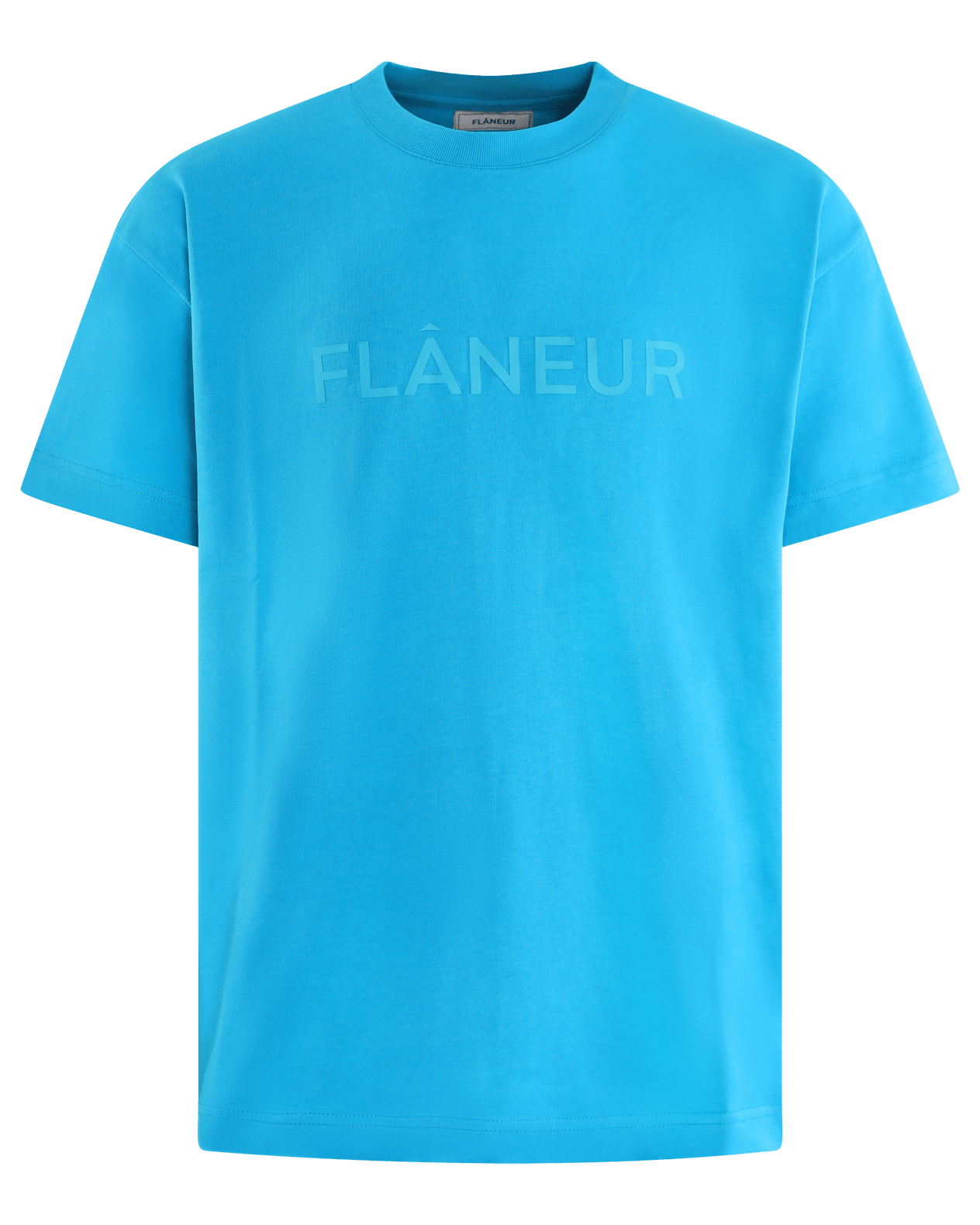 FLÂNEUR Heren Tonal Logo T-Shirt Blauw - Eleganza.nl