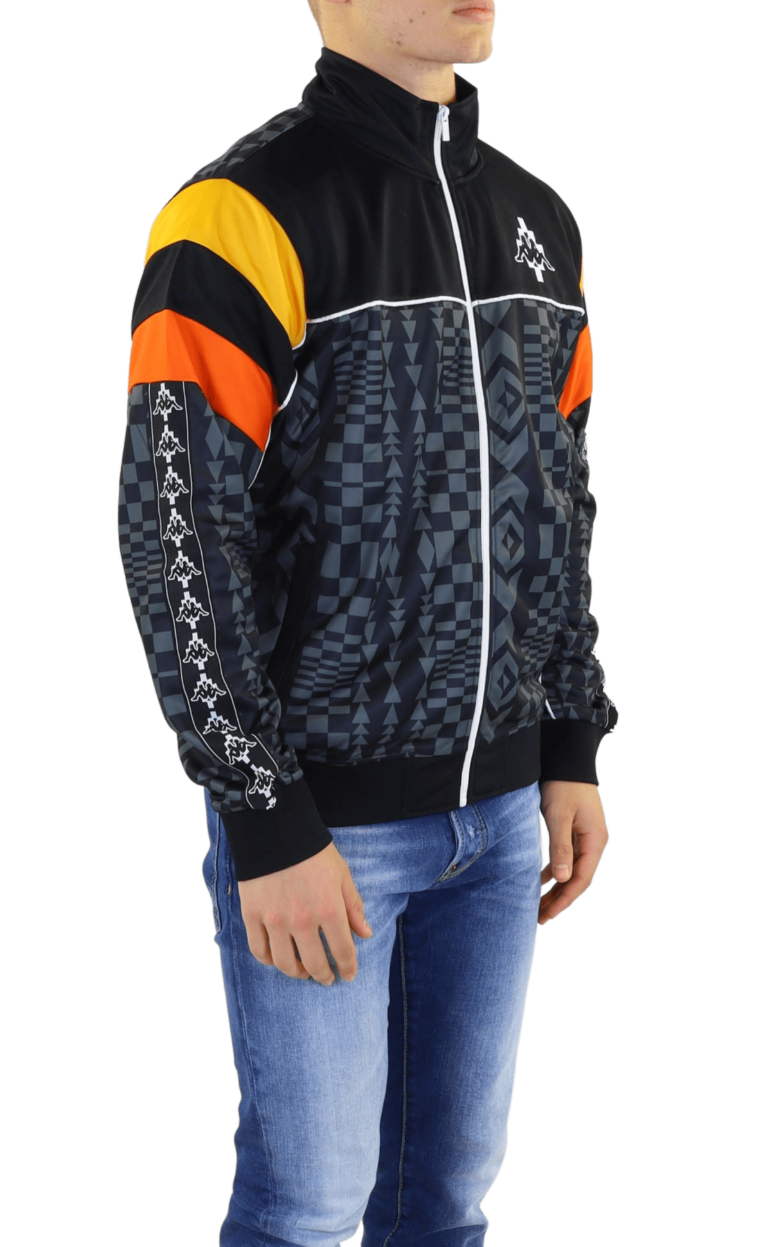 Men Aop Folk Kappa Track Jkt