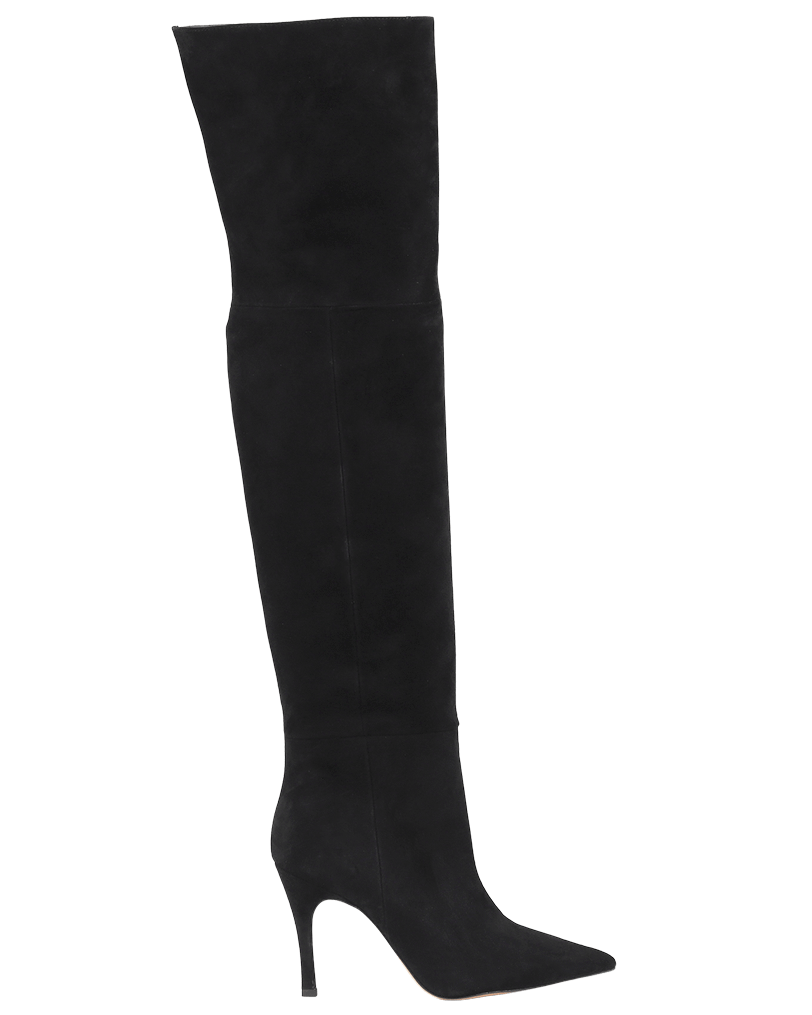 Women High Boot Suede Black