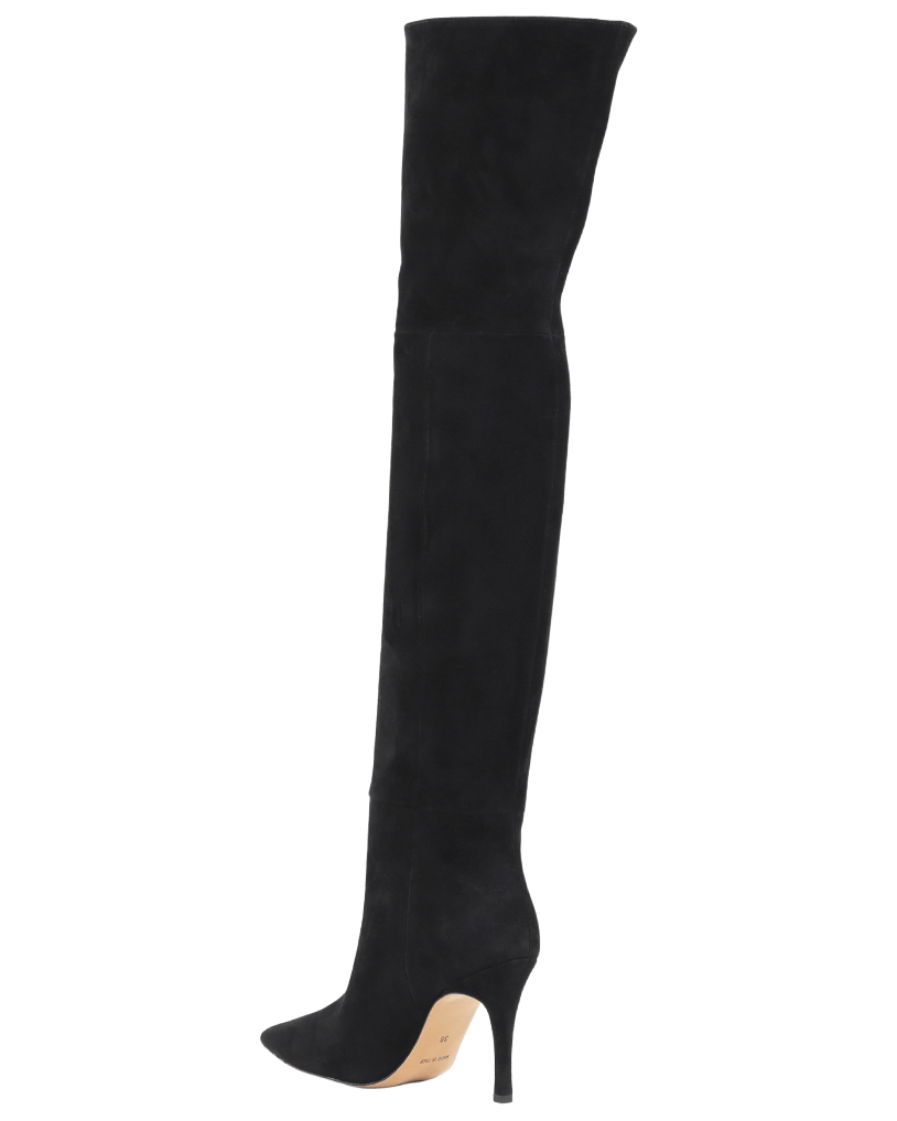 Women High Boot Suede Black