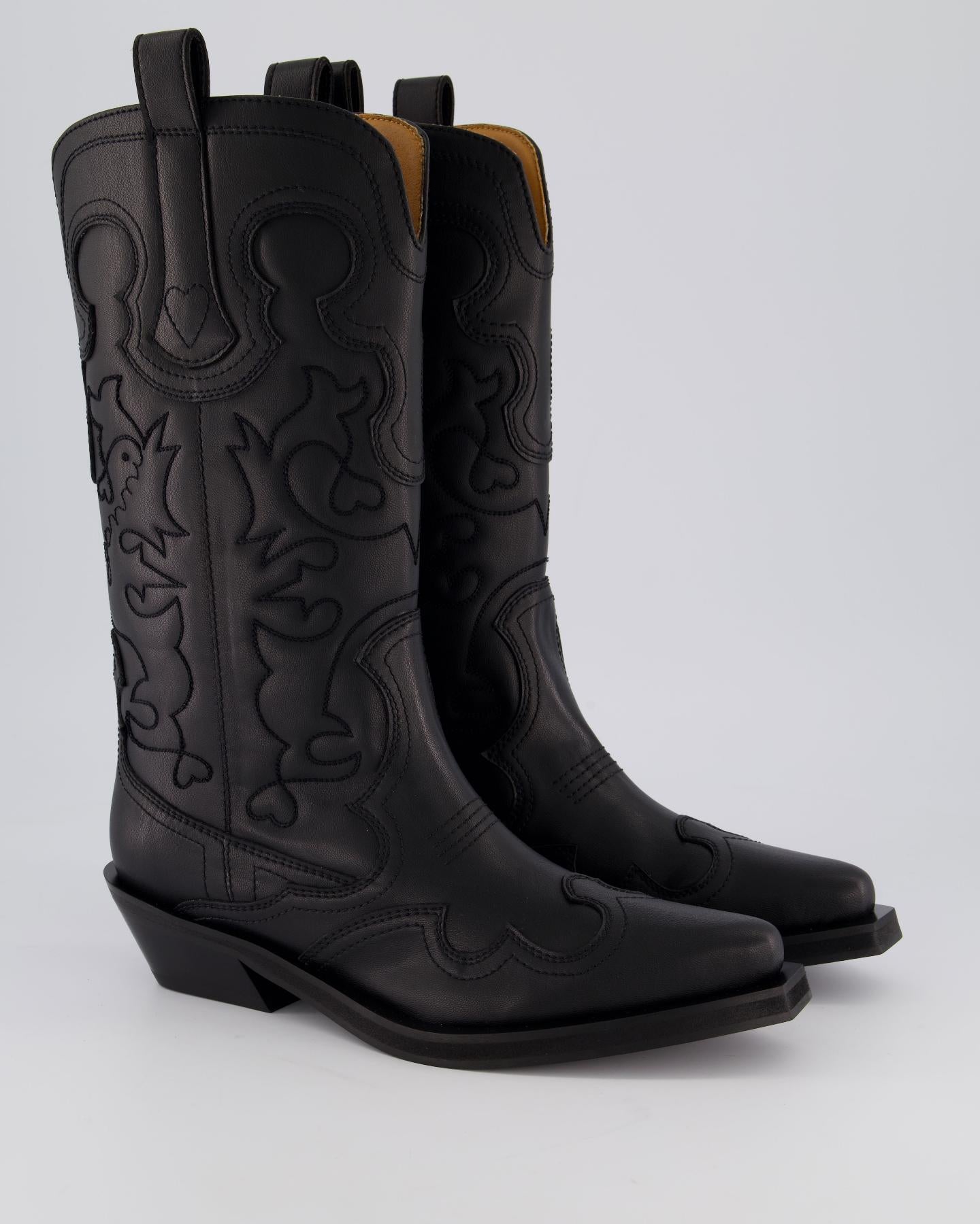 Ganni Dames Mid Shaft Embroidered Western - Eleganza.nl