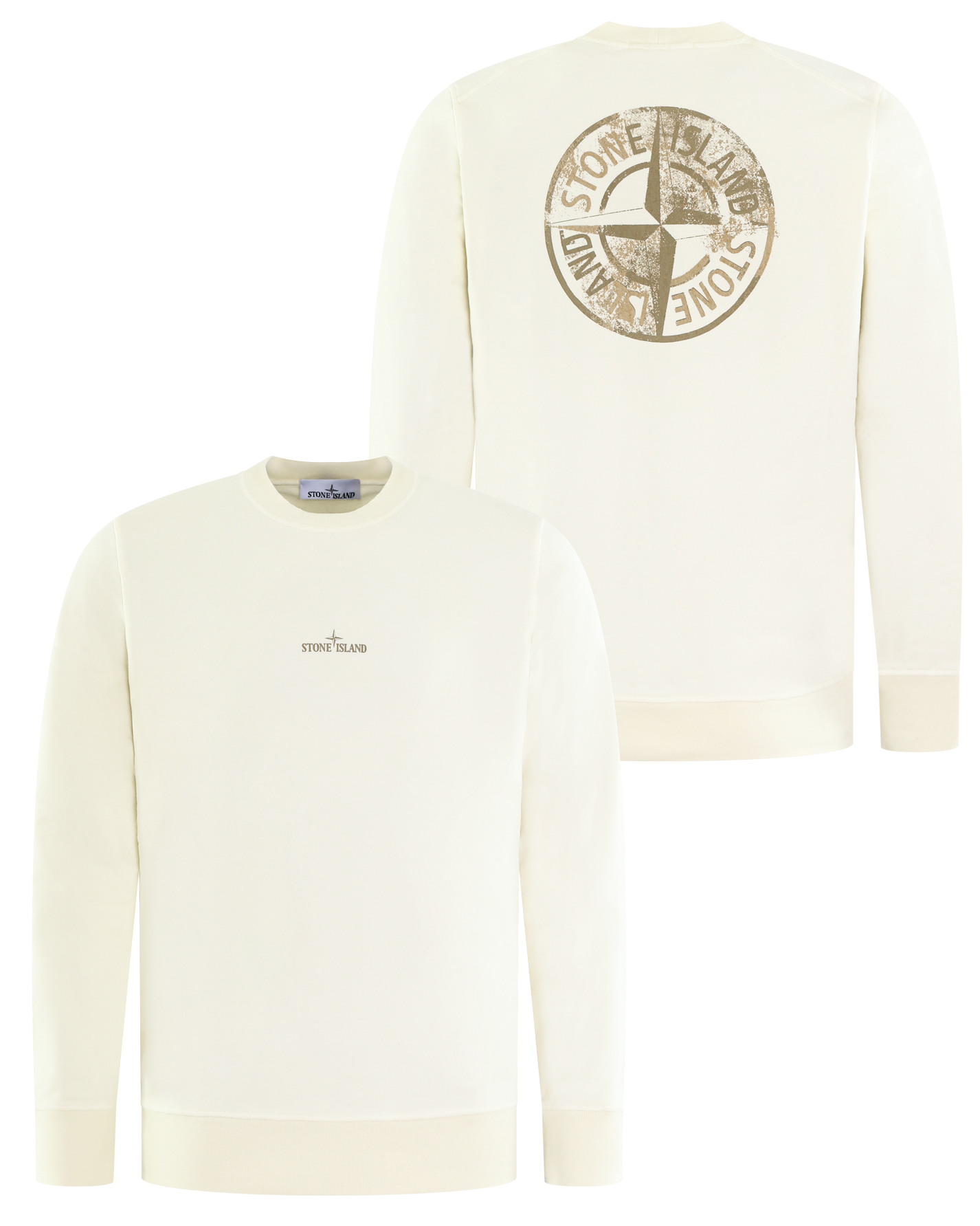 Heren Logoprint Crew Neck Ivory