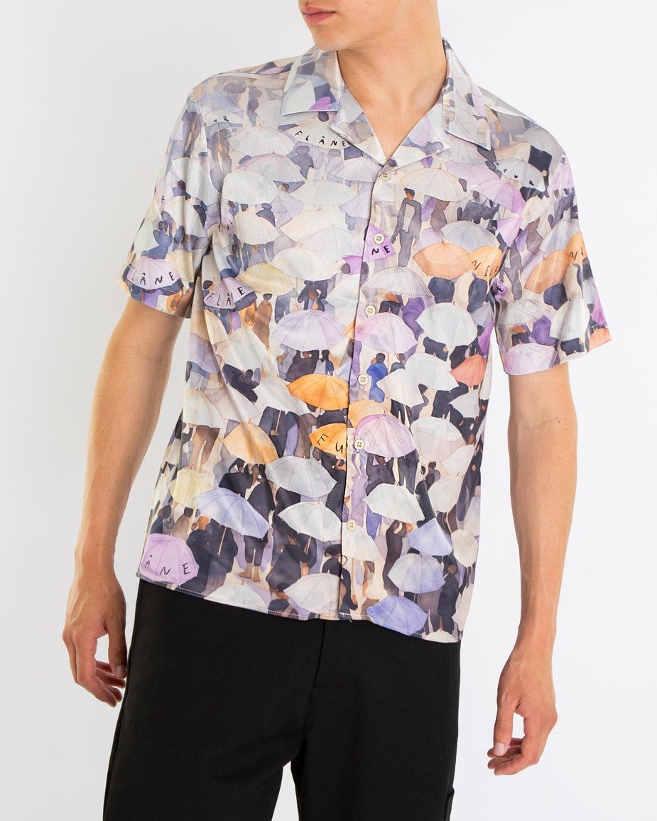 Heren Umbrella Viscose Shirt Purple