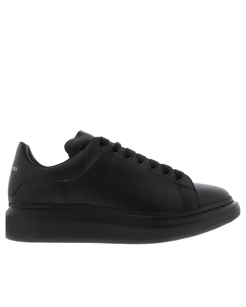 Black leather alexander mcqueen hot sale trainers