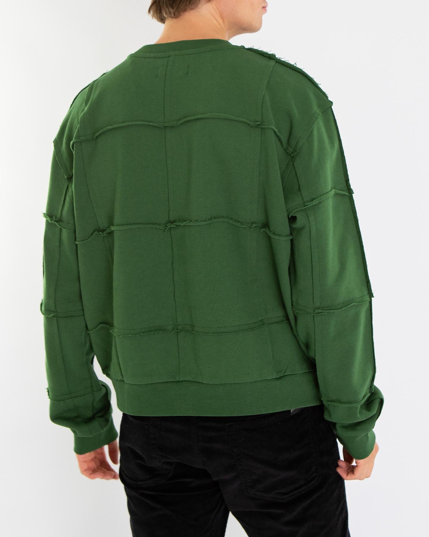 Heren Cut & Sew Sweater Green