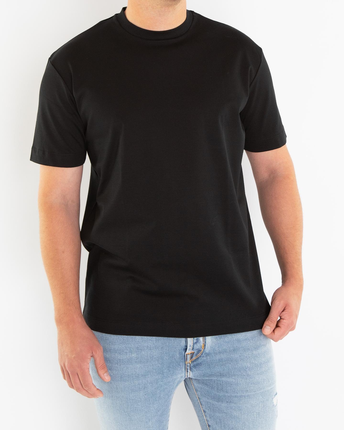 Heren Interlock Supima T-Shirt Zwart