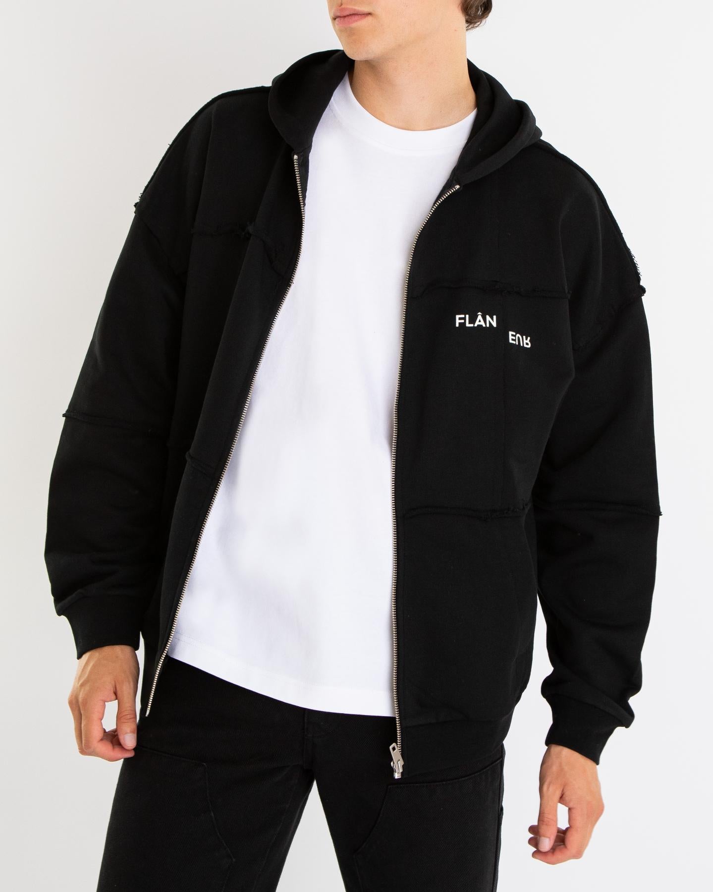 Heren Cut and Sew Zip-Up Hoodie