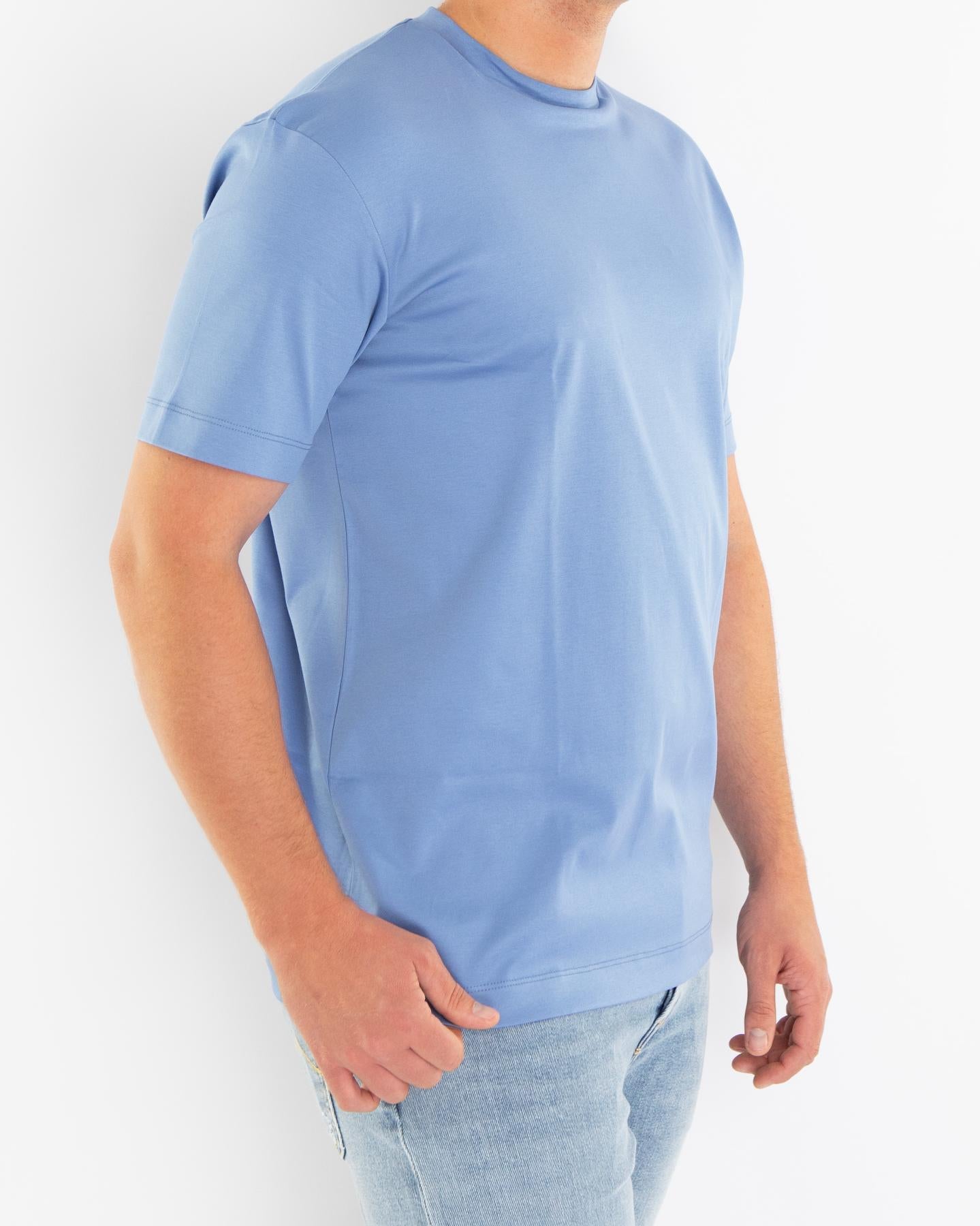 Heren Interlock Supima T-Shirt Blauw