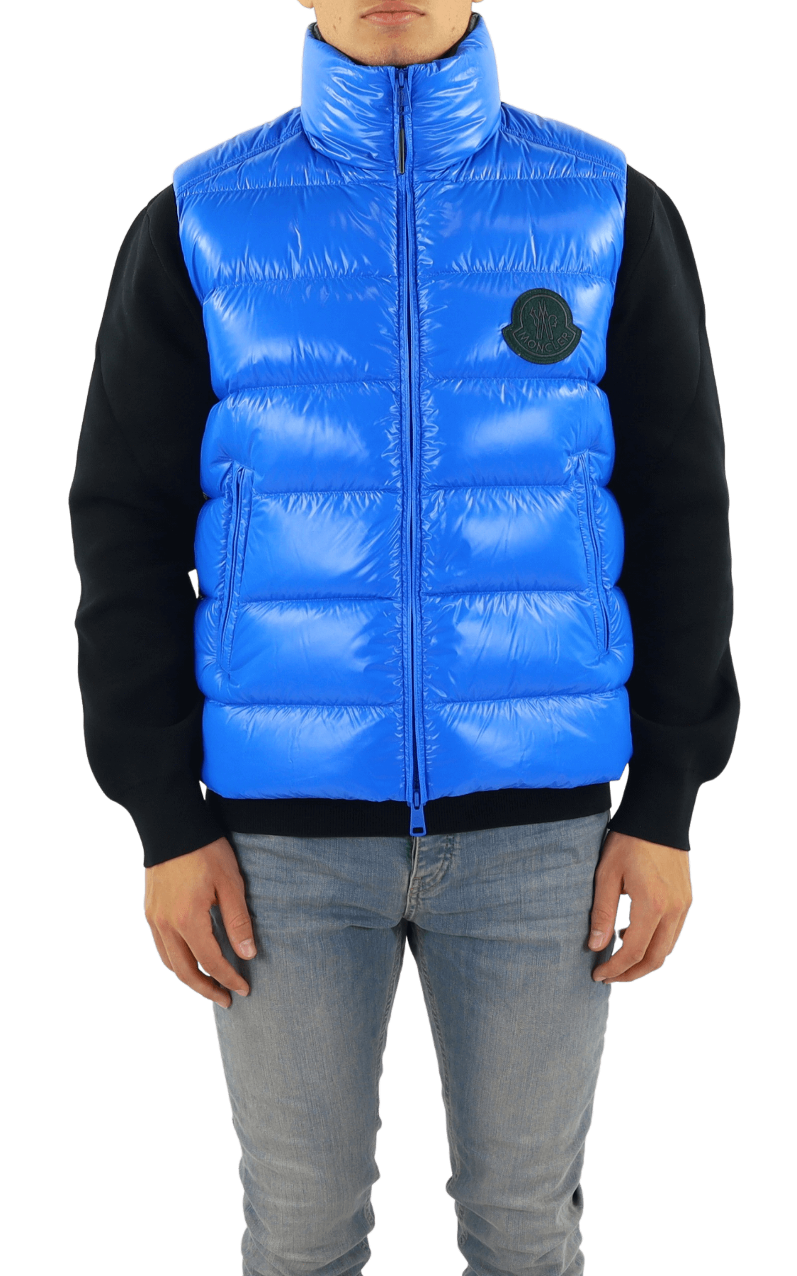 Moncler vest cheap mens blue