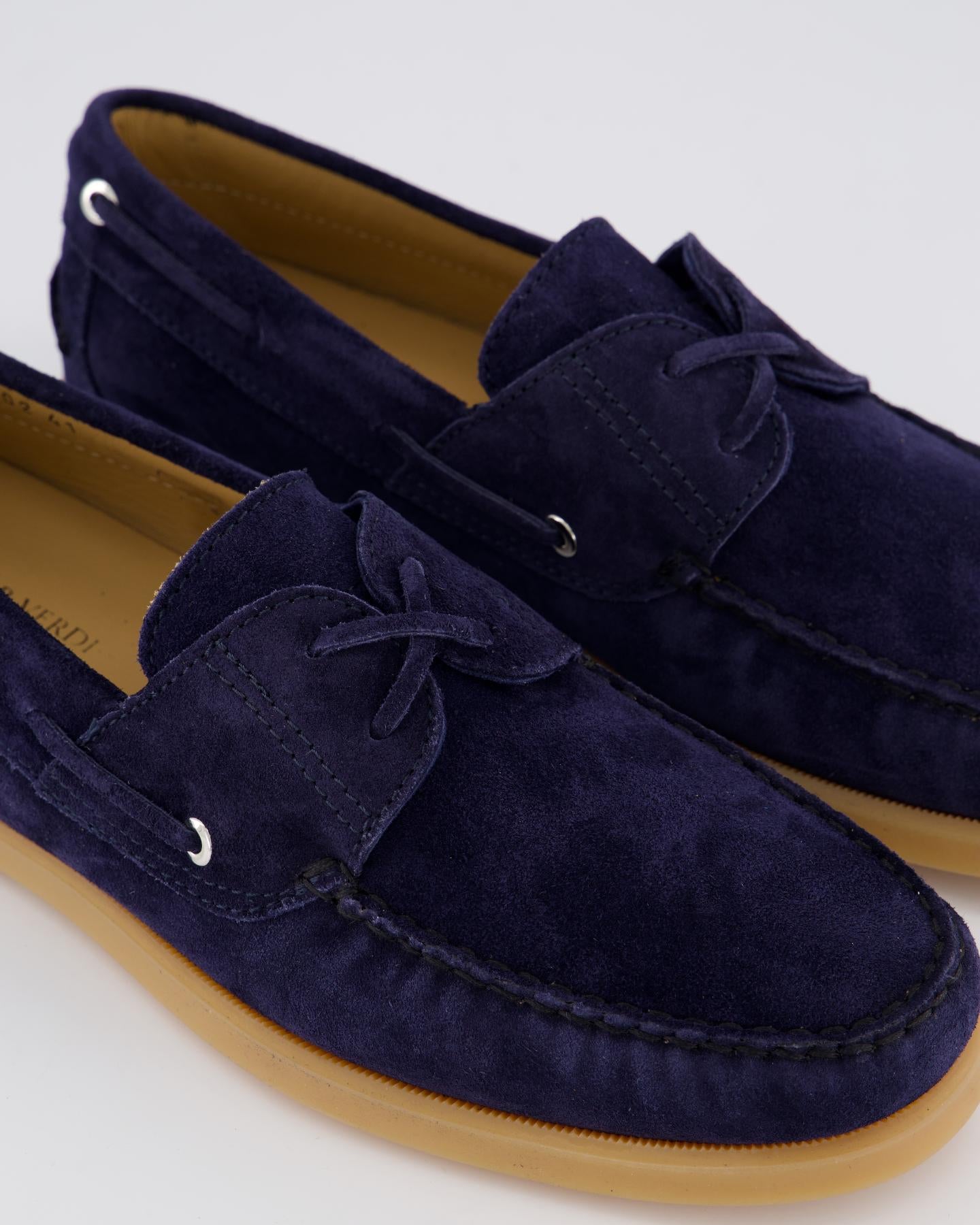 Heren Suede Boatshoe Blauw