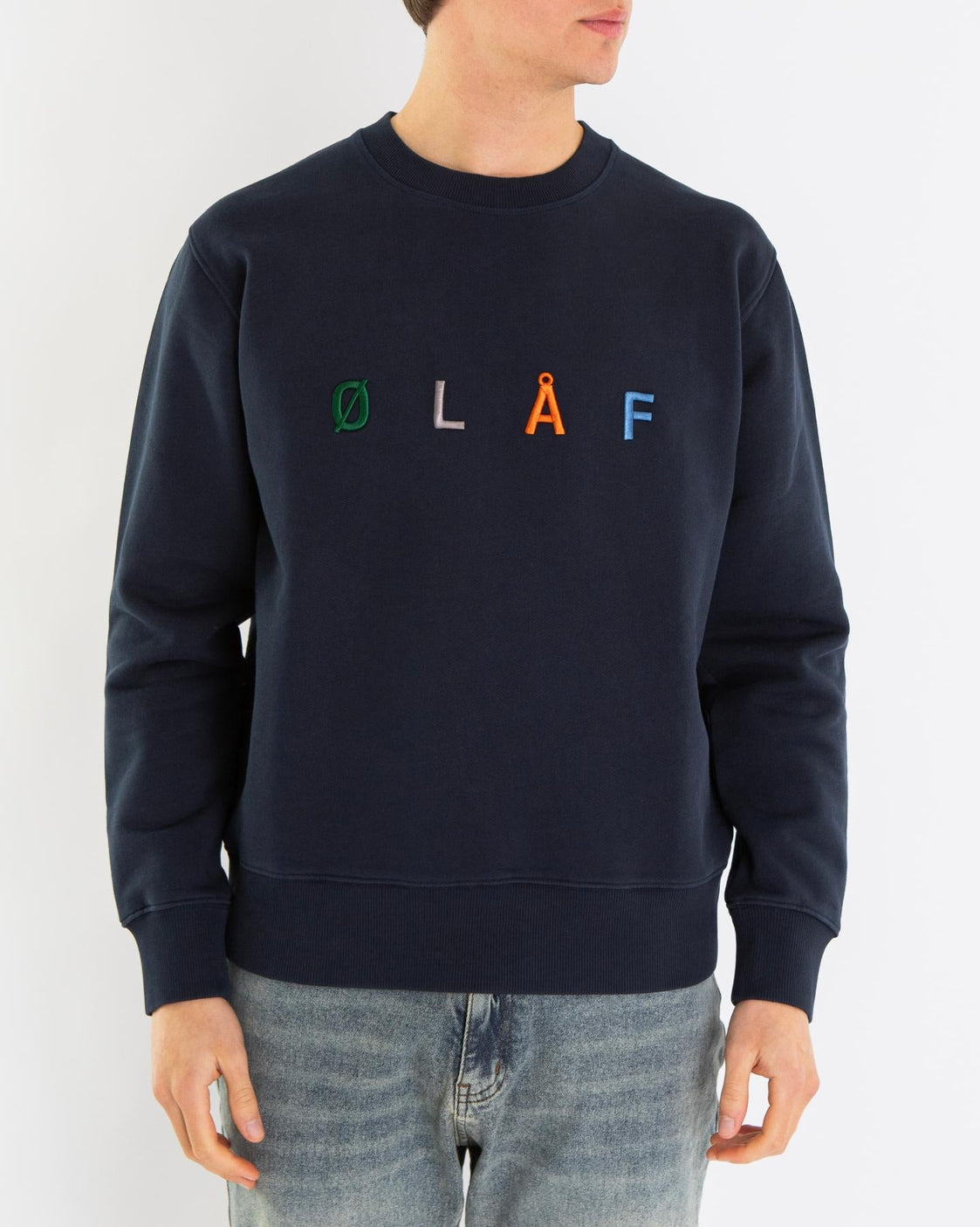 Olaf Hussein Heren Sans Embro Crewneck Blauw - Eleganza.nl