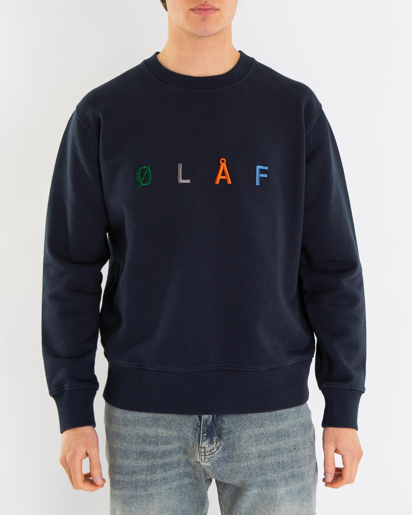 Olaf Hussein Heren Sans Embro Crewneck Blauw - Eleganza.nl