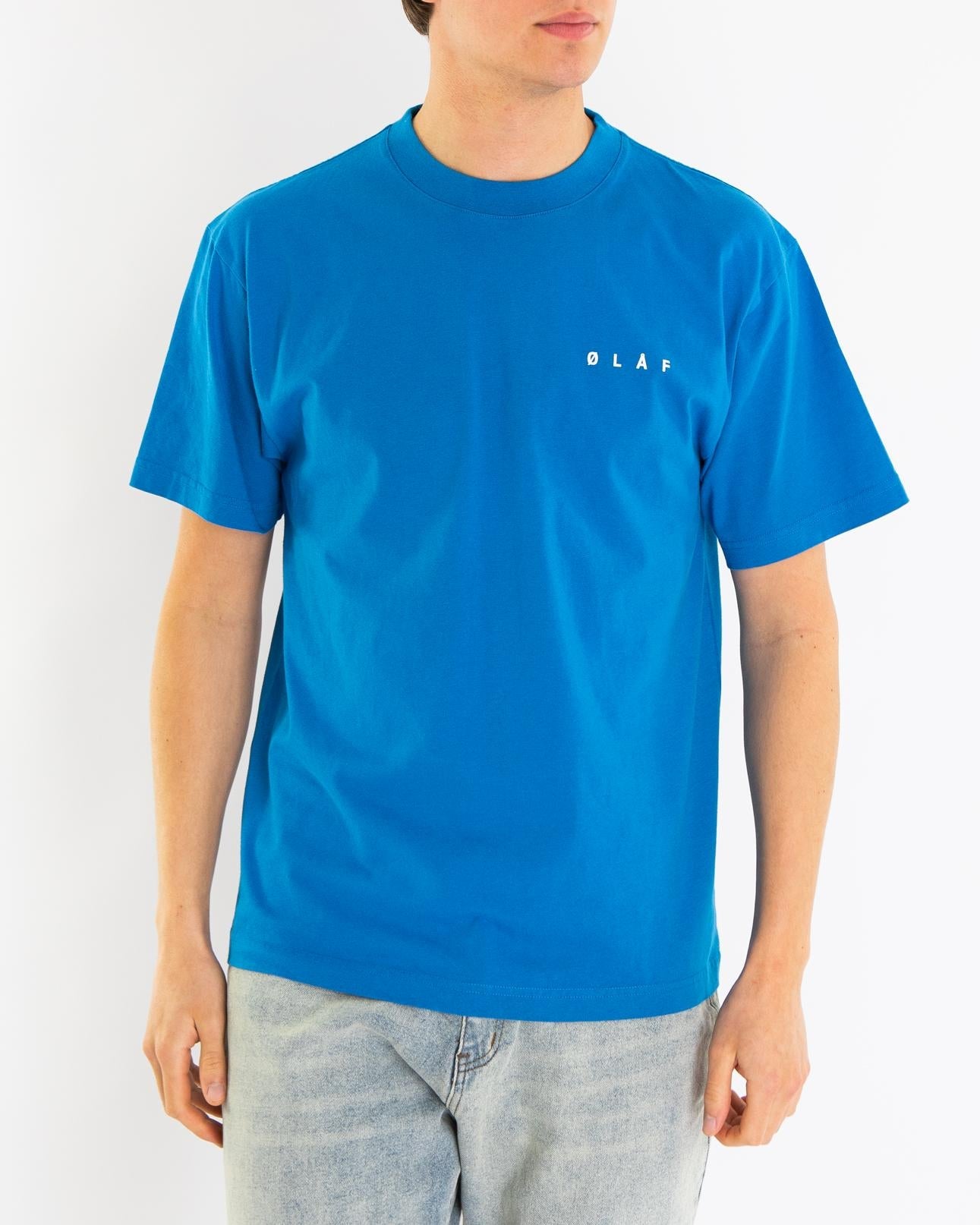 Olaf Hussein Heren Spiral Face T-Shirt Blauw - Eleganza.nl