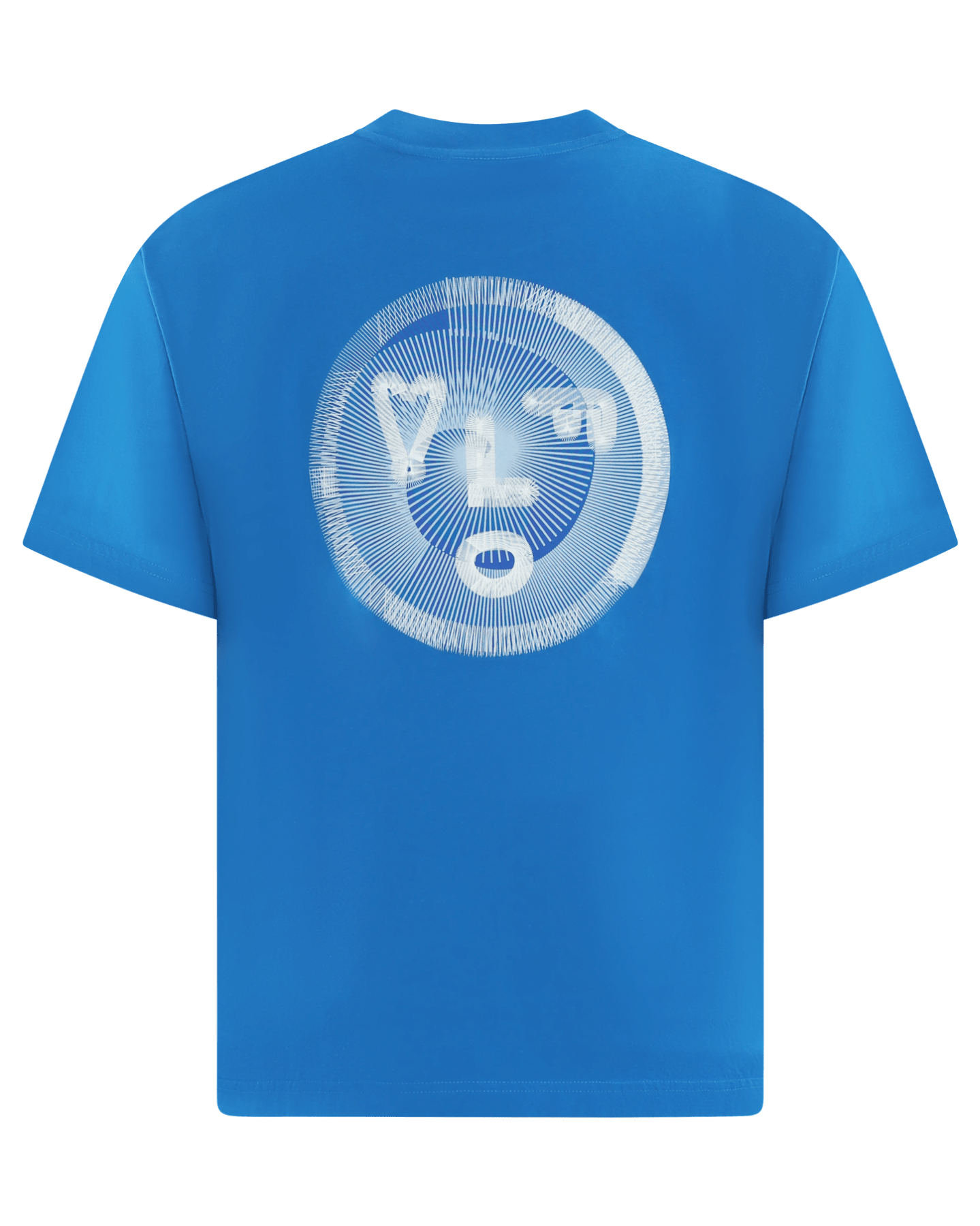 Olaf Hussein Heren Spiral Face T-Shirt Blauw - Eleganza.nl