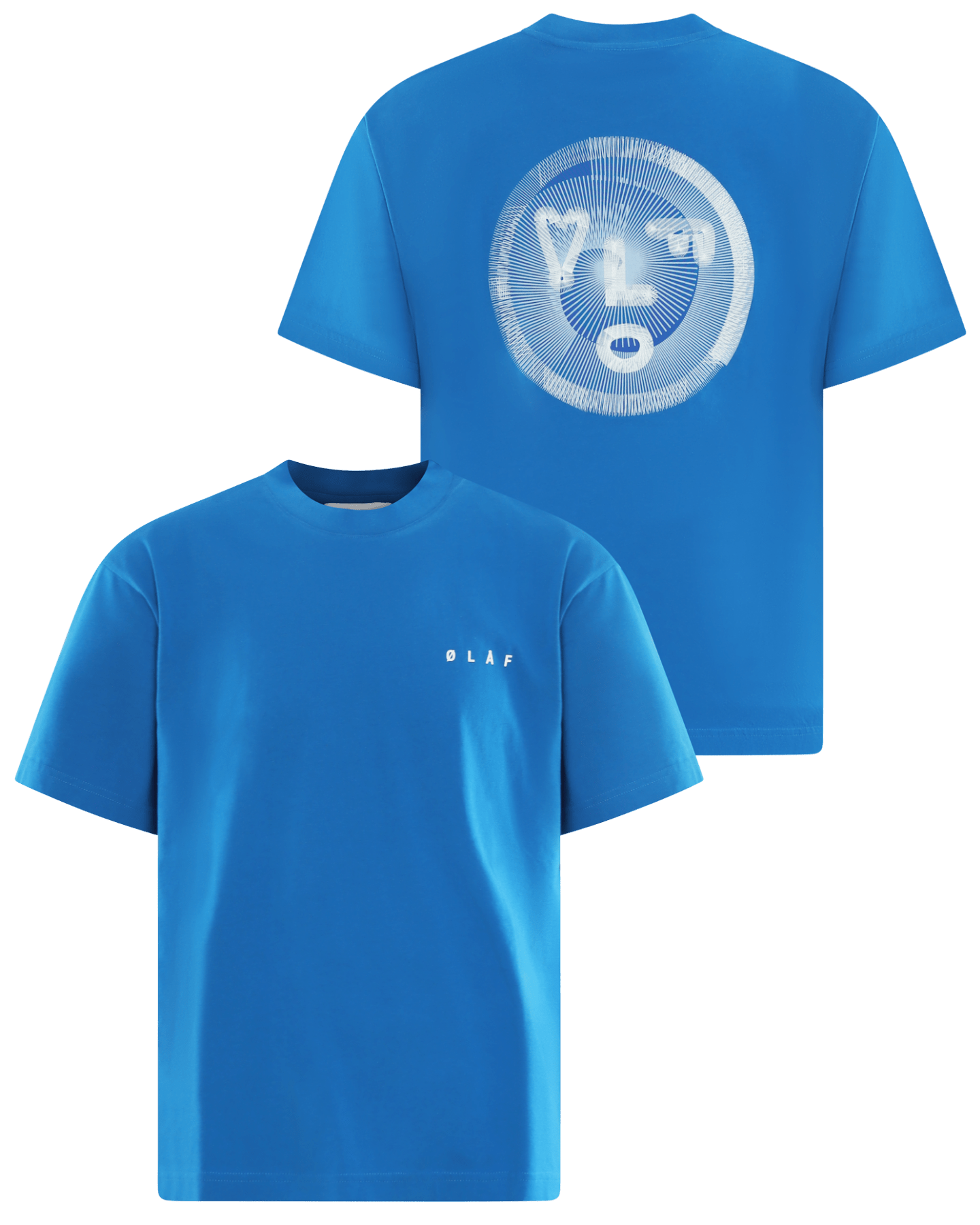 Olaf Hussein Heren Spiral Face T-Shirt Blauw - Eleganza.nl