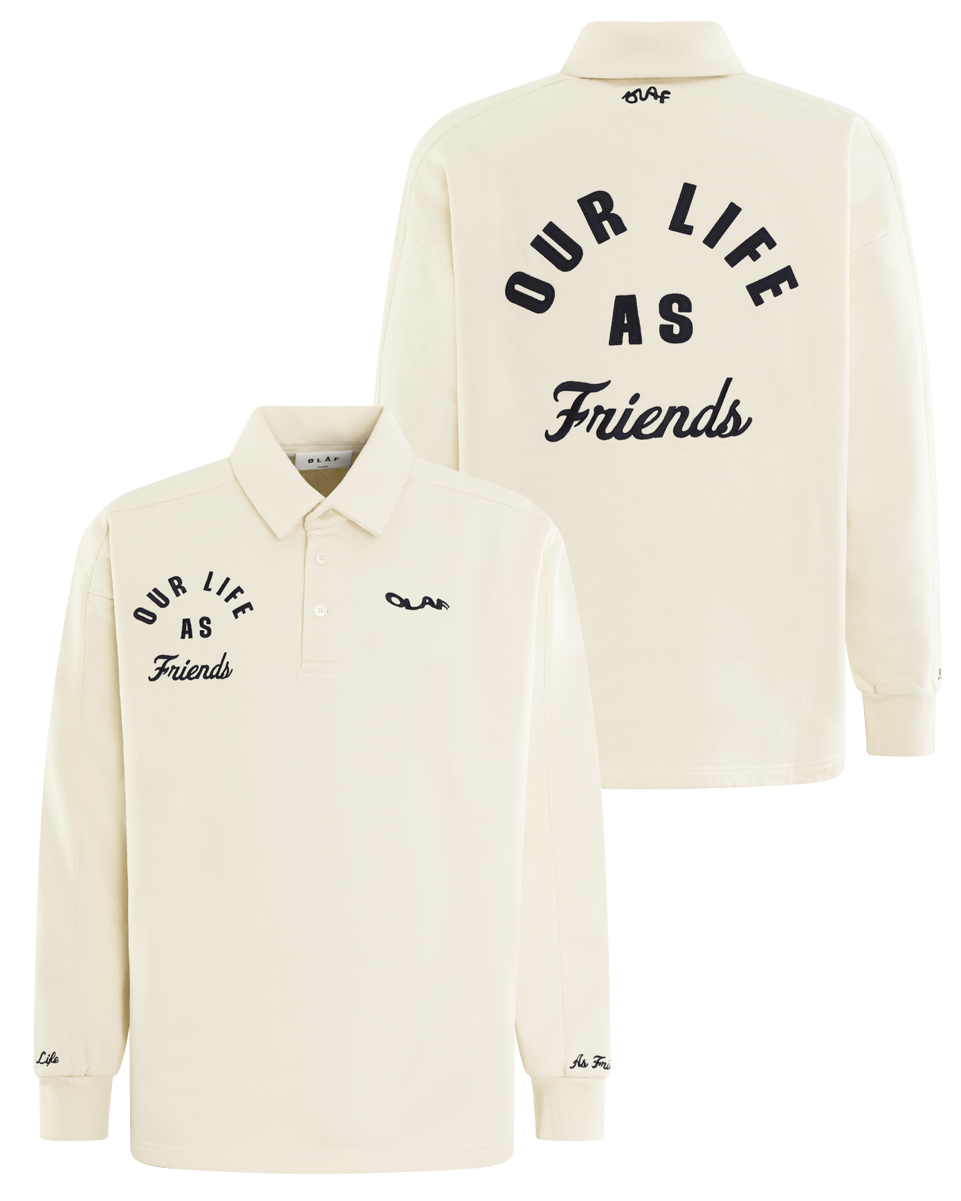 Olaf Hussein Heren Varsity Polo Longsleeve Wit - Eleganza.nl