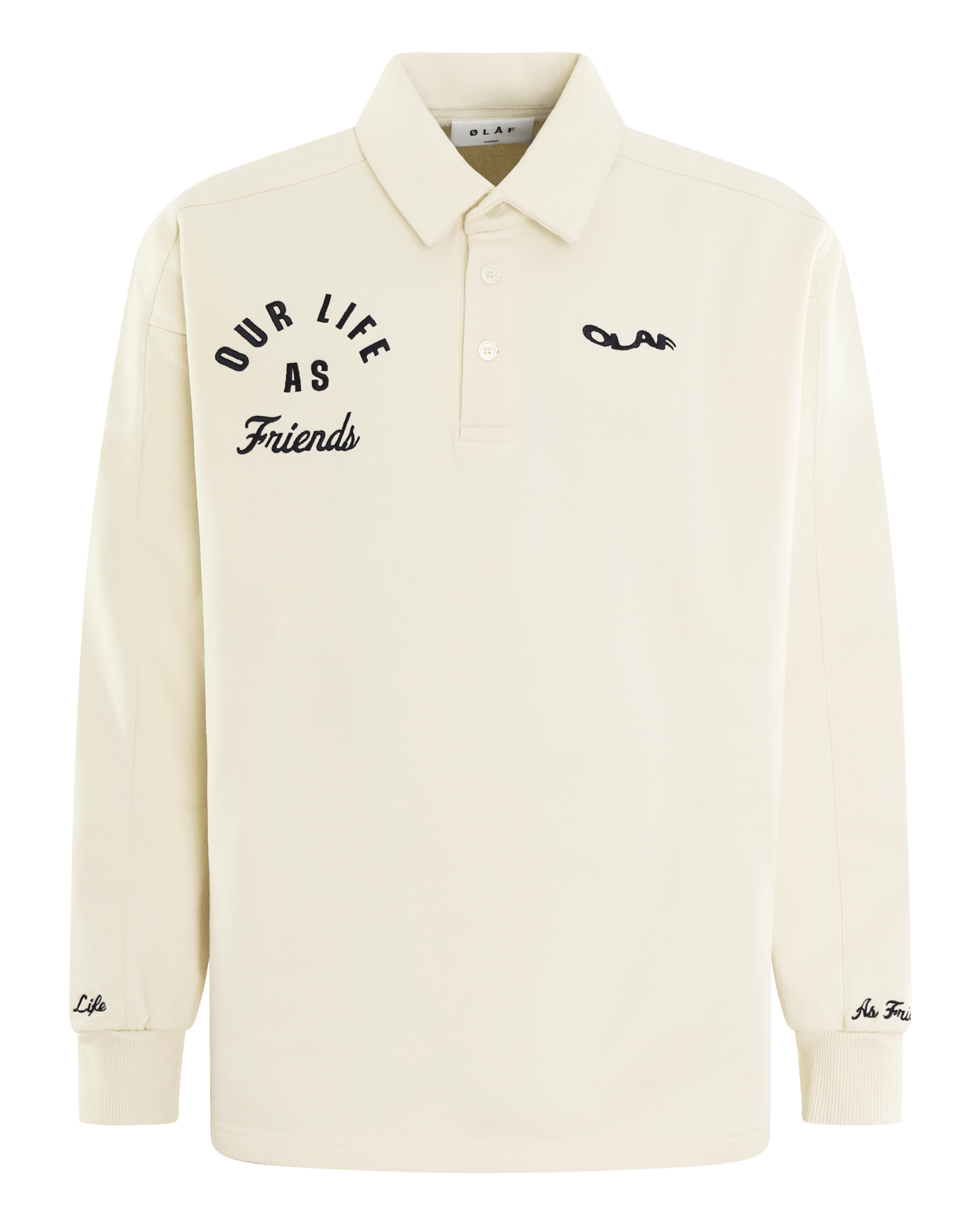 Olaf Hussein Heren Varsity Polo Longsleeve Wit - Eleganza.nl