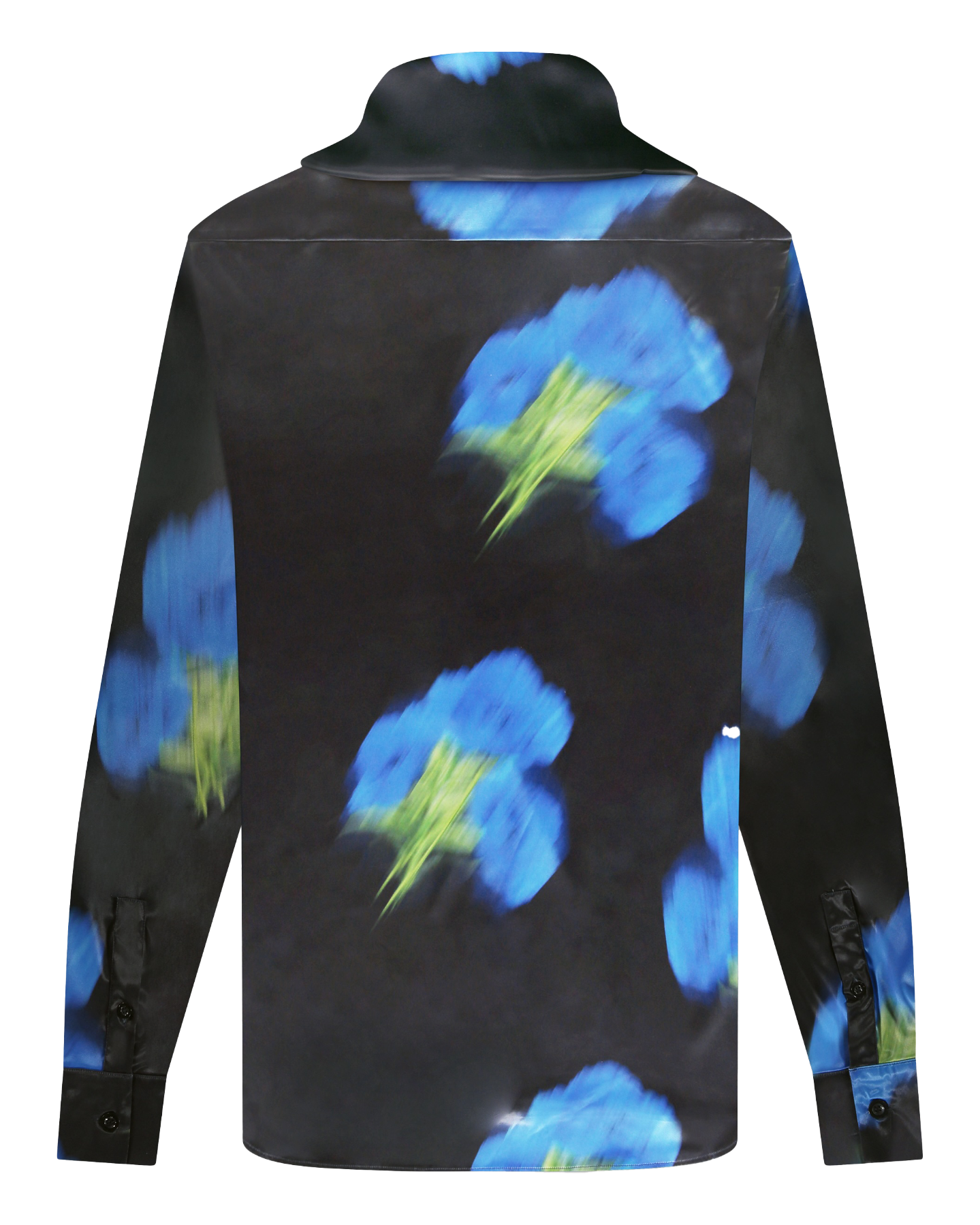 Heren Blurred Flower Hooded Shirt