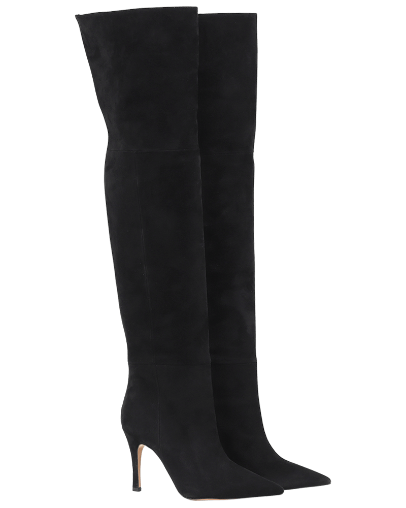 Women High Boot Suede Black