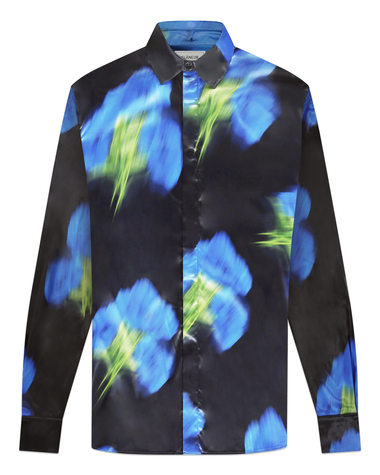 Heren Blurred Flower Hooded Shirt