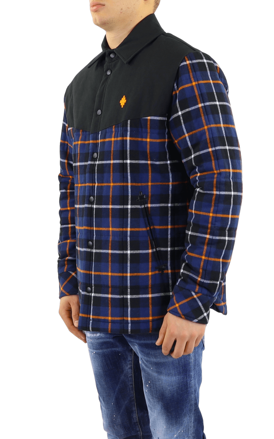 Men Cross Check padded overshirt