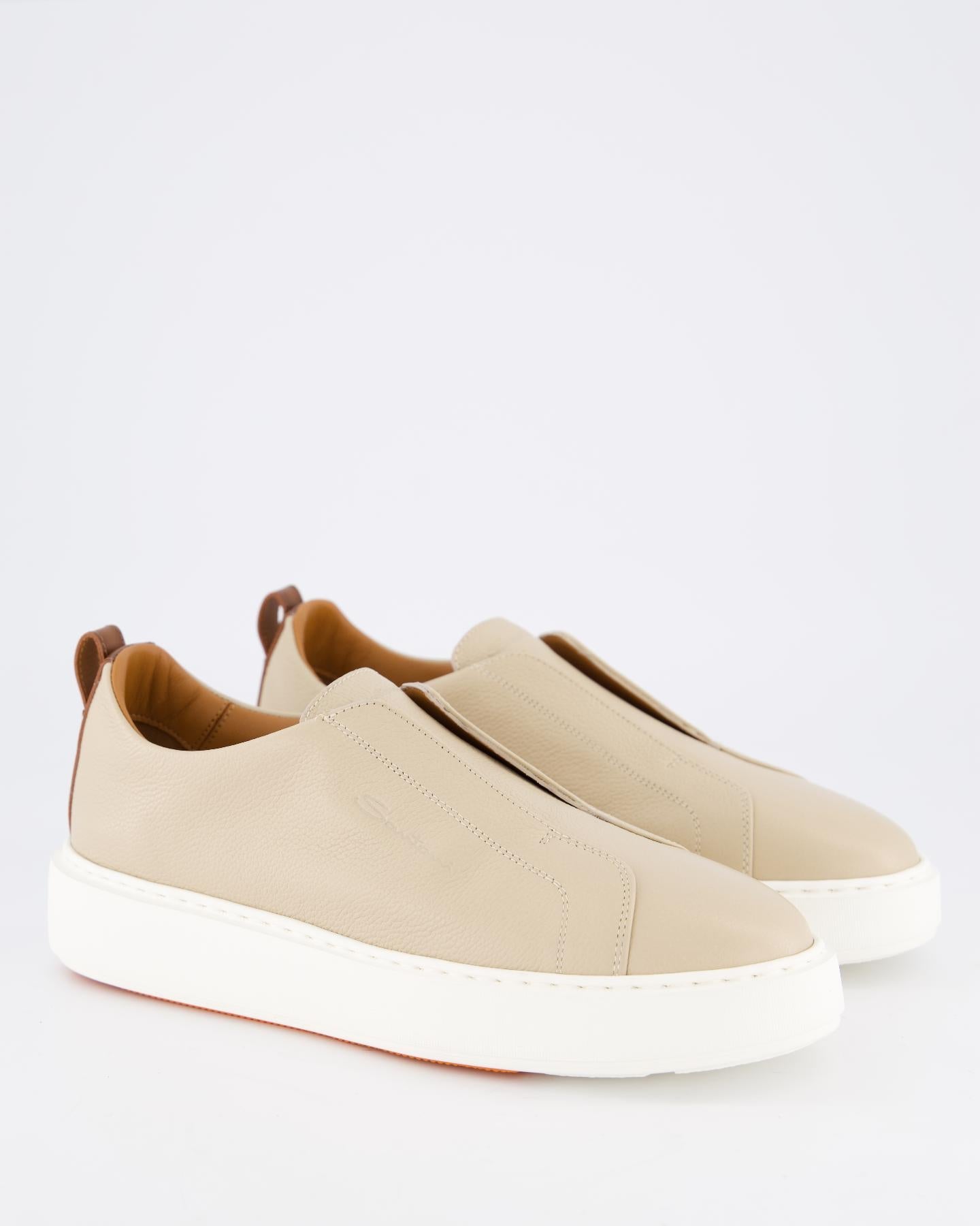 Santoni Dames Victory Sneaker Beige - Eleganza.nl