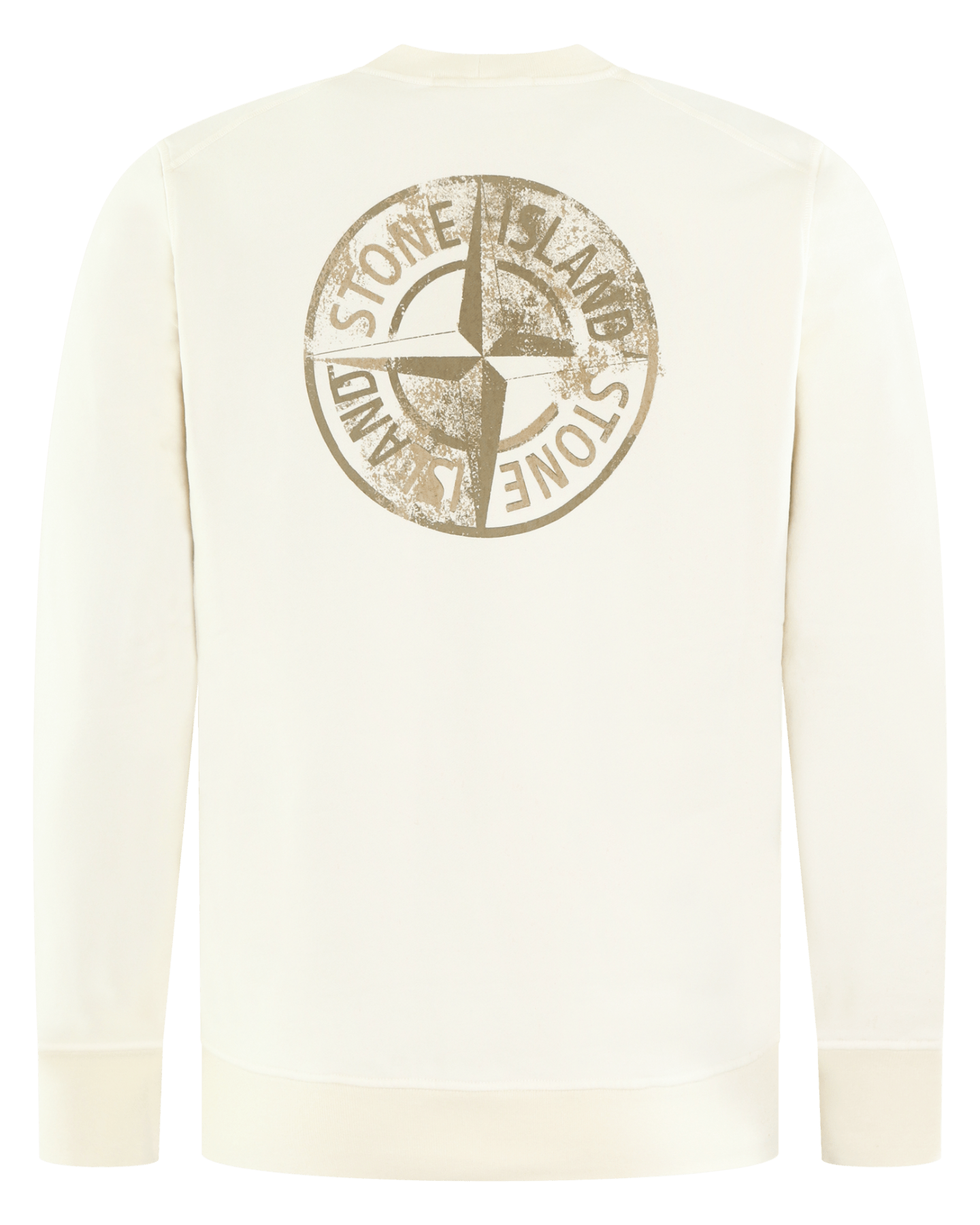 Stone Island Heren Logoprint Crew Neck Ivory - Eleganza.nl