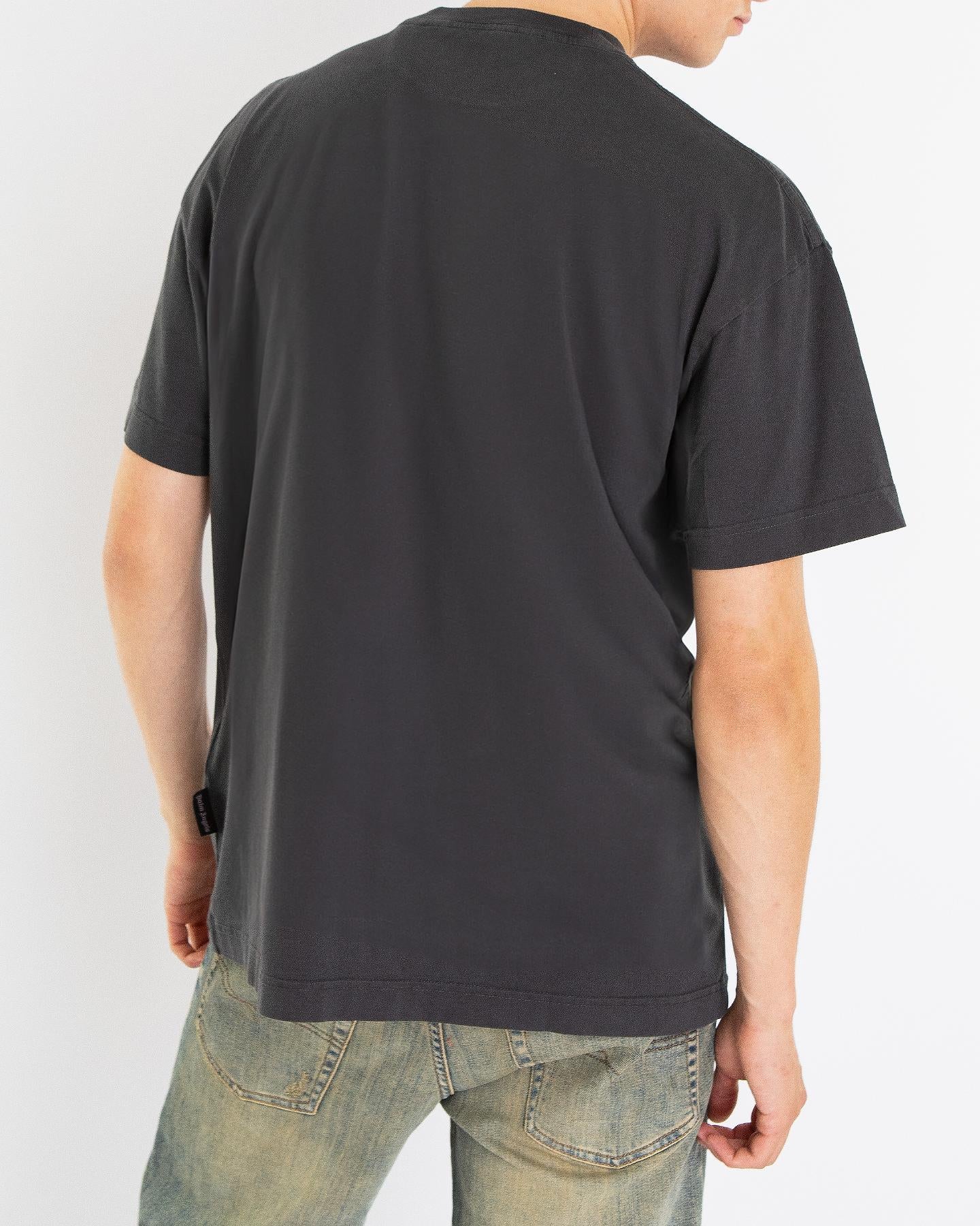 Heren Cracked Logo T-Shirt Dk Grey