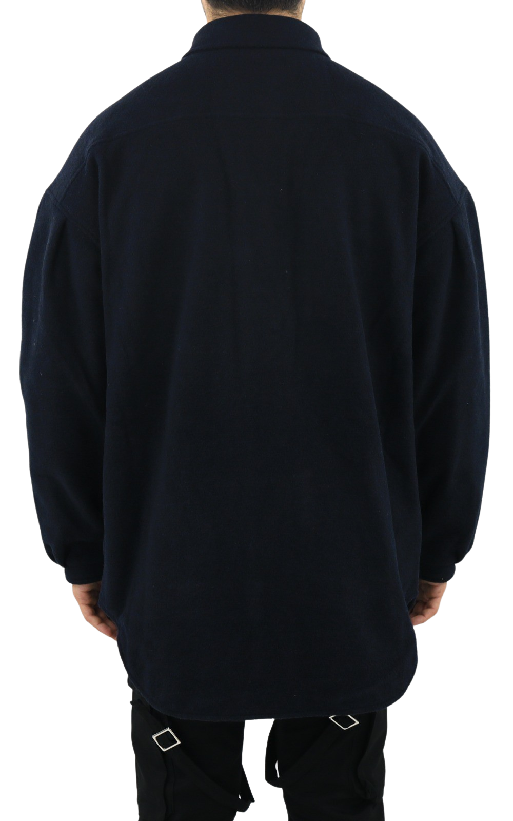 Men Oversized Shirt Coat Navy Blue