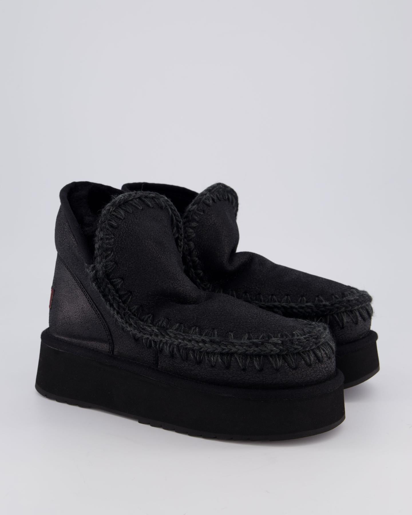 Dames Mini Eskimo Platform Zwart